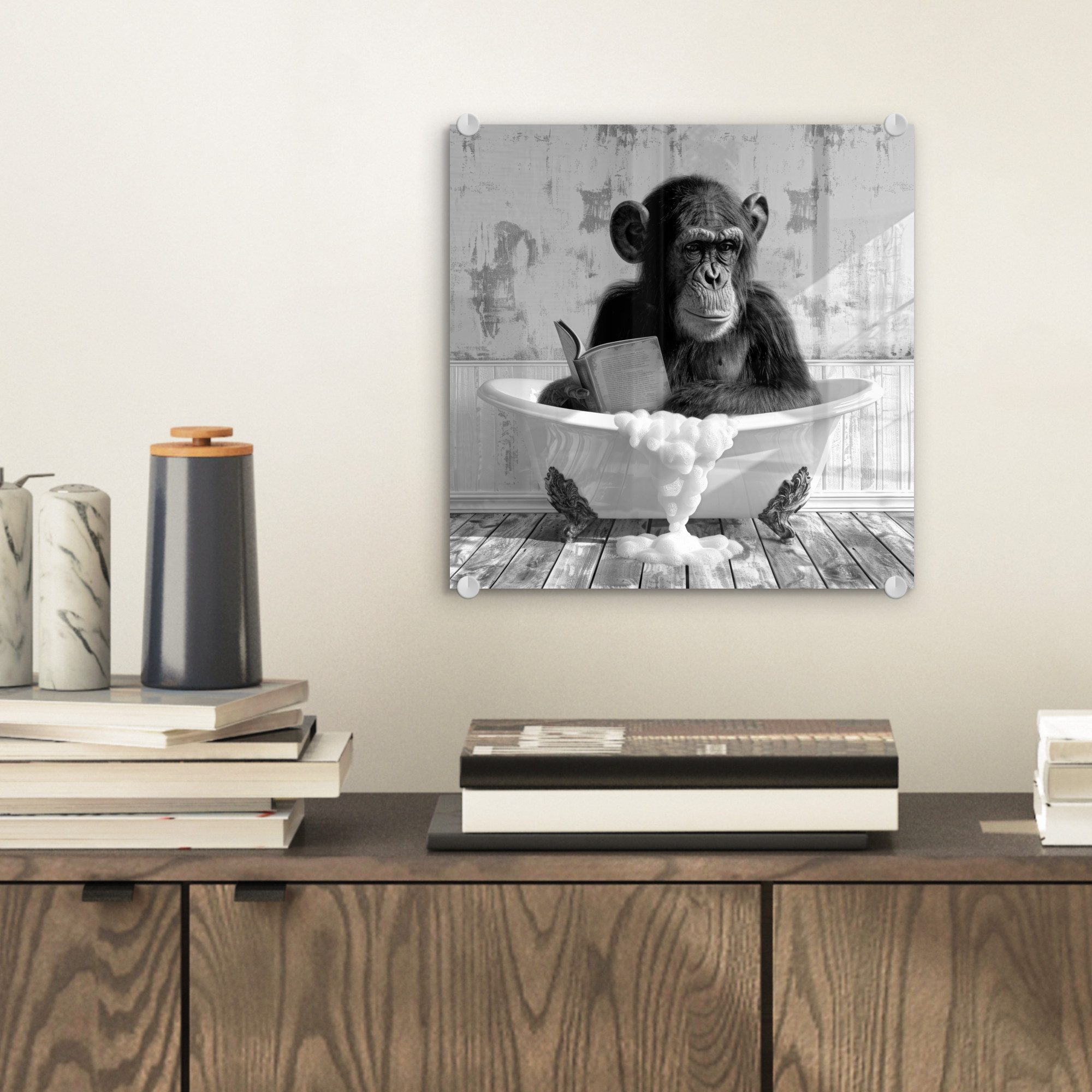 MuchoWow Acrylglasbild Vintage - Affe - günstig online kaufen