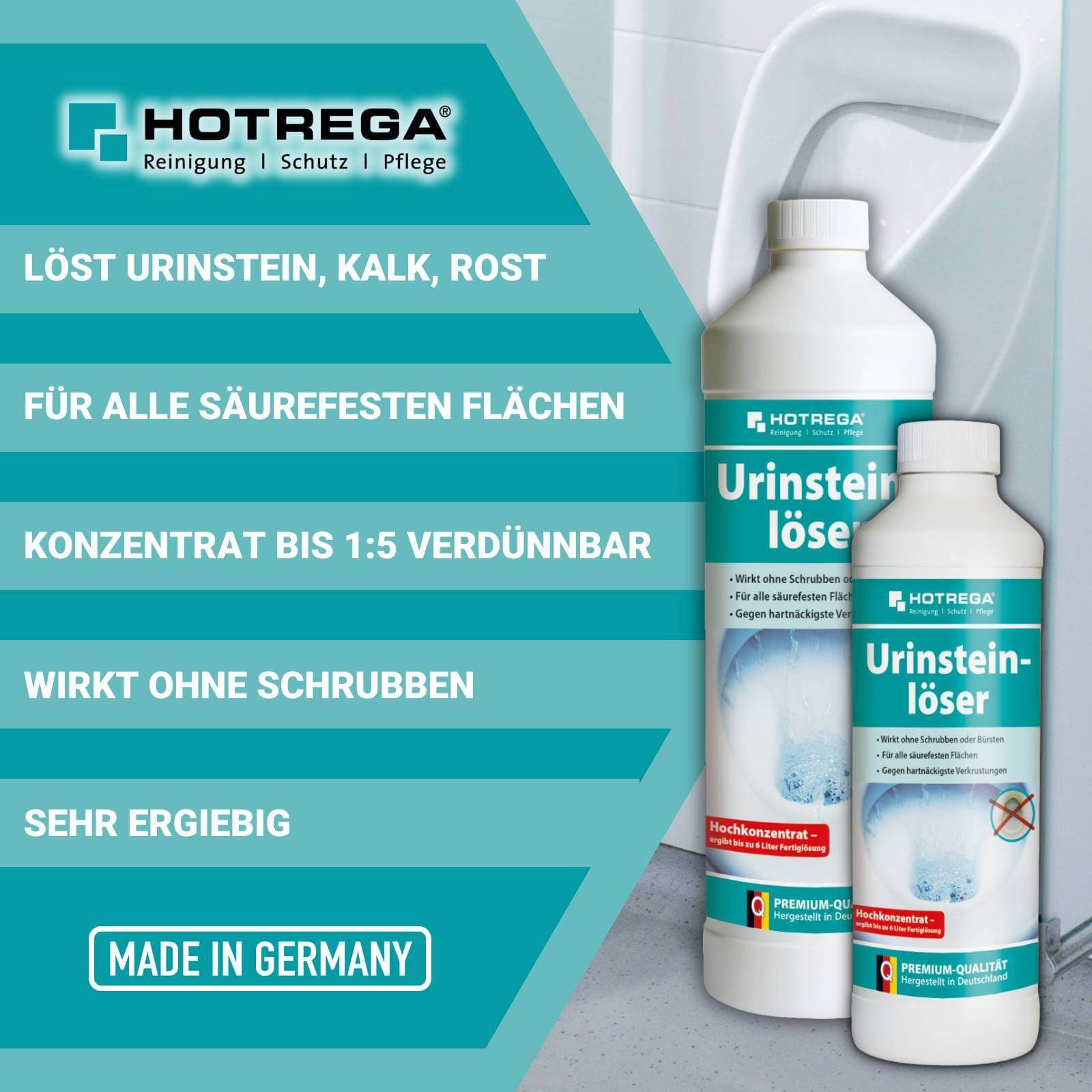 HOTREGA® Urinsteinentferner, WC Entkalker, Urinal und Toilette reinigen Urinsteinlöser (WC Entkalker, Urinal und Toilette reinigen)