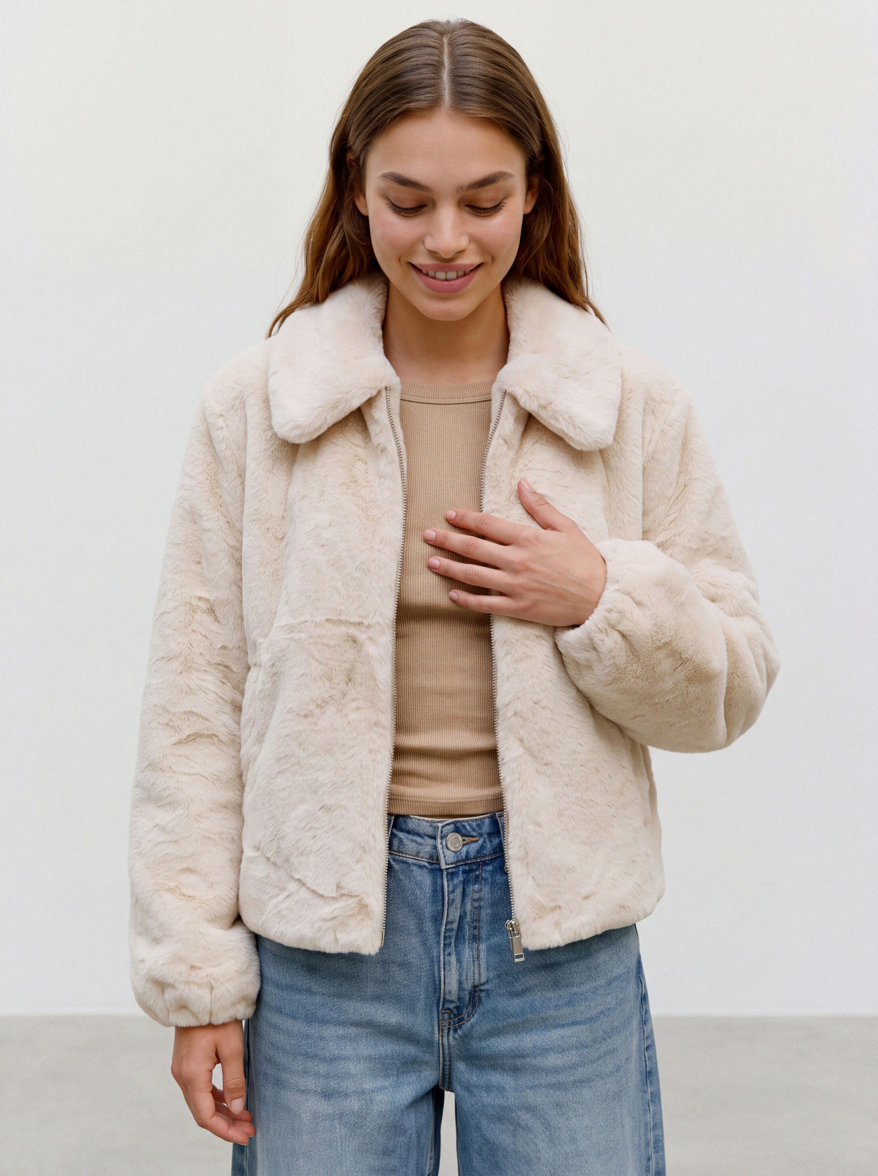 Vero Moda Fellimitatjacke VMSOLAIMA SHORT JACKET NOOS Kunstfaser, Fellimitat