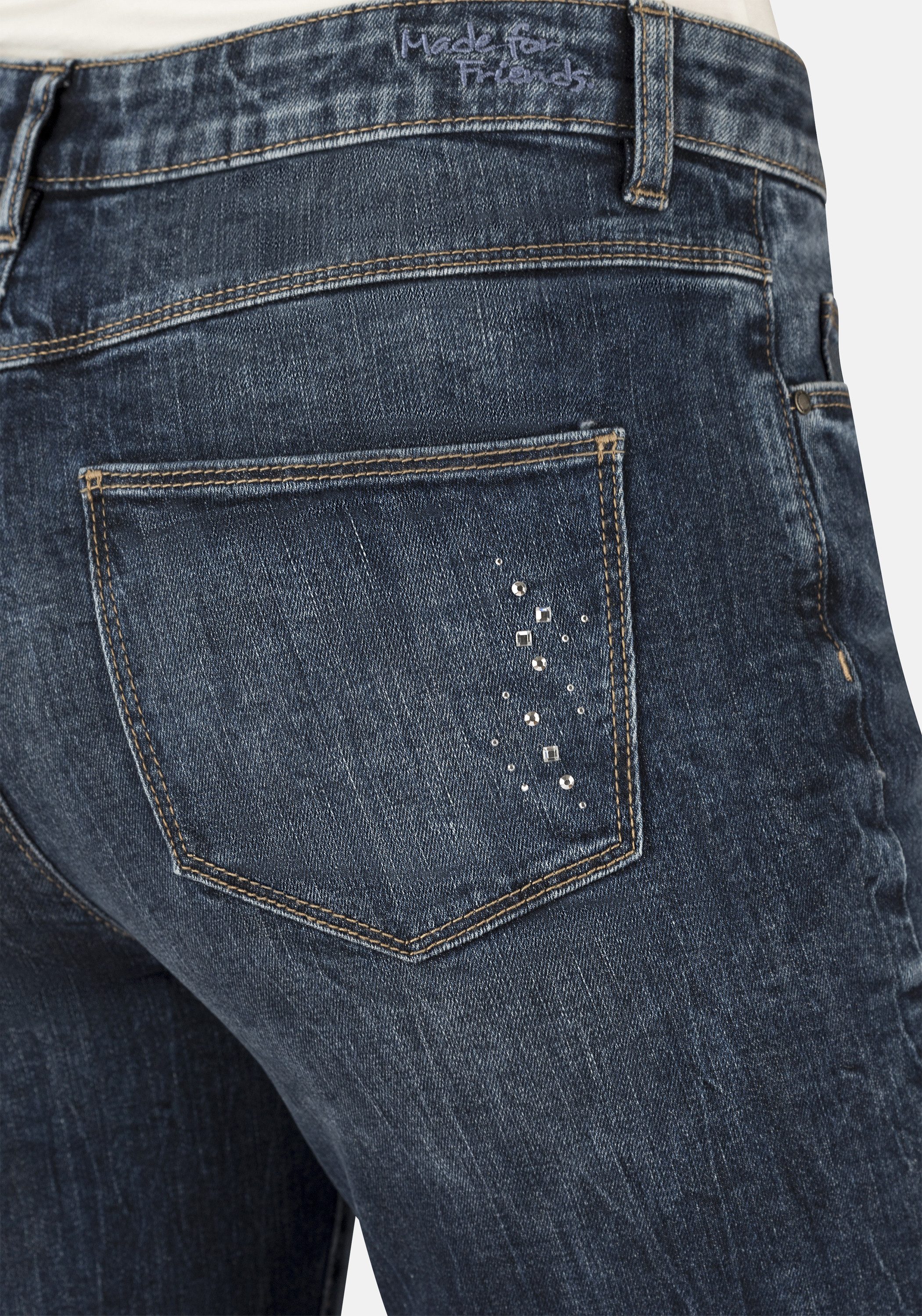 STOOKER WOMEN 5-Pocket-Jeans Zermatt Denim Indigo Straight Fit Jeans Straight Fit Casual Clean Wash Denim Jeans für Damen