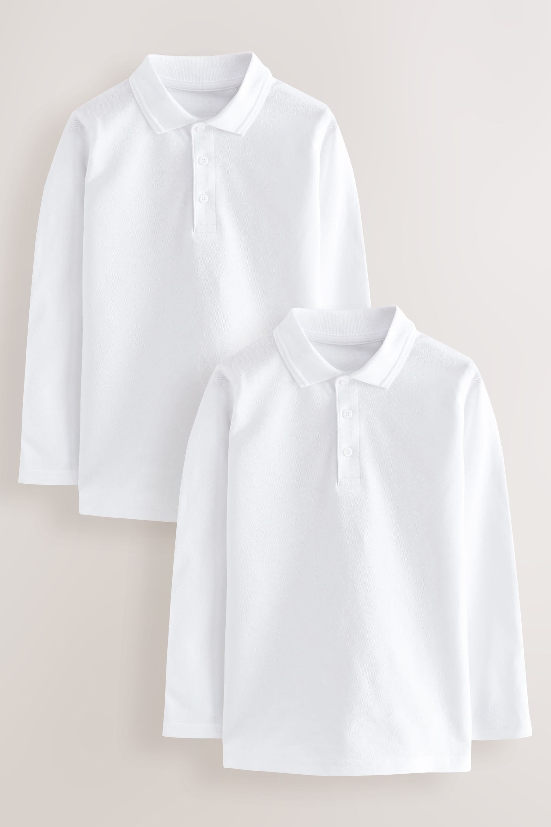 Next Langarm-Poloshirt 5er-Pack Langarm-Poloshirts für die Schule (2-tlg)