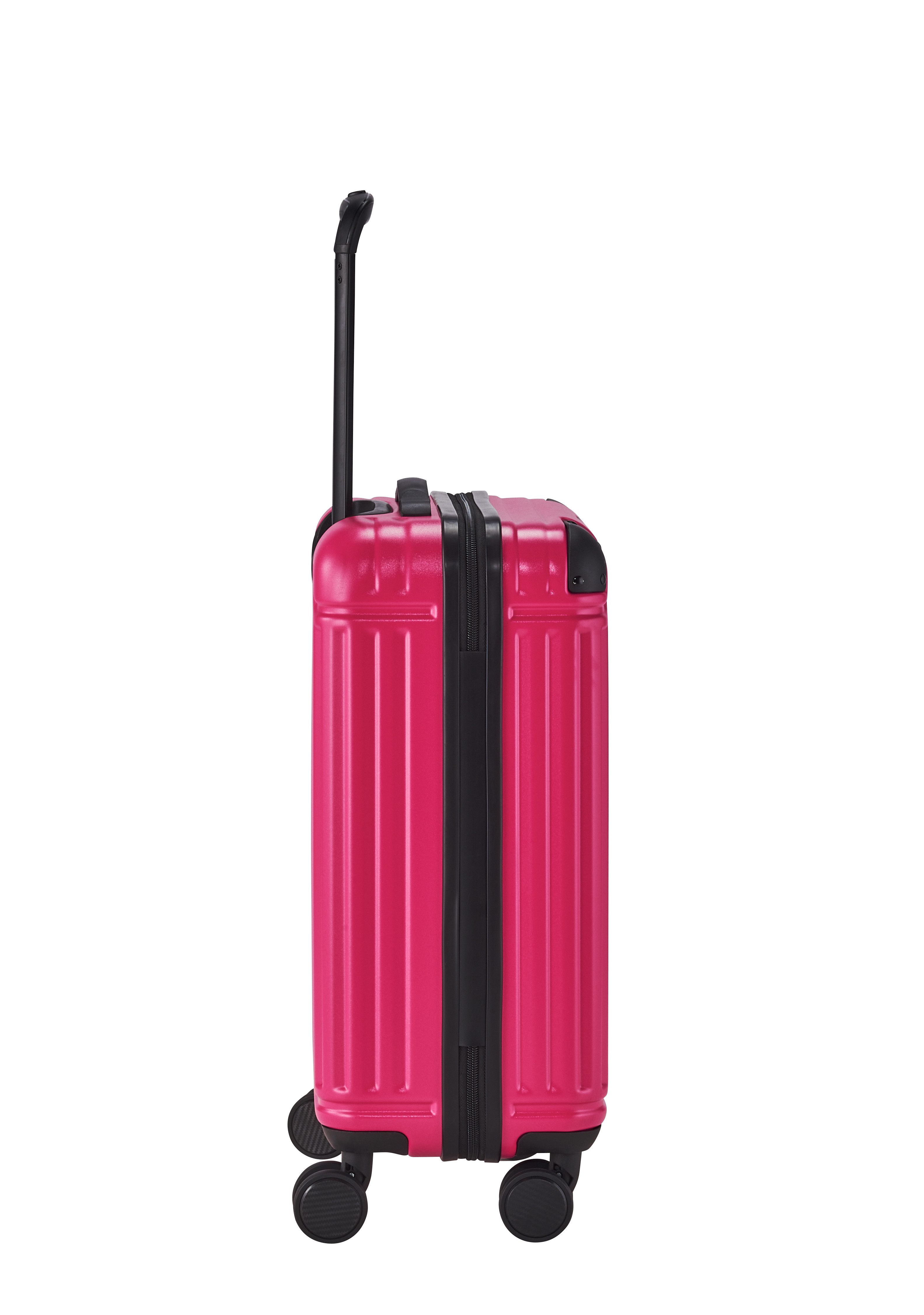 travelite Handgepäckkoffer Cruise, ABS Kabinengepäck, Pink, Türkis, Blau, 4 Rollen
