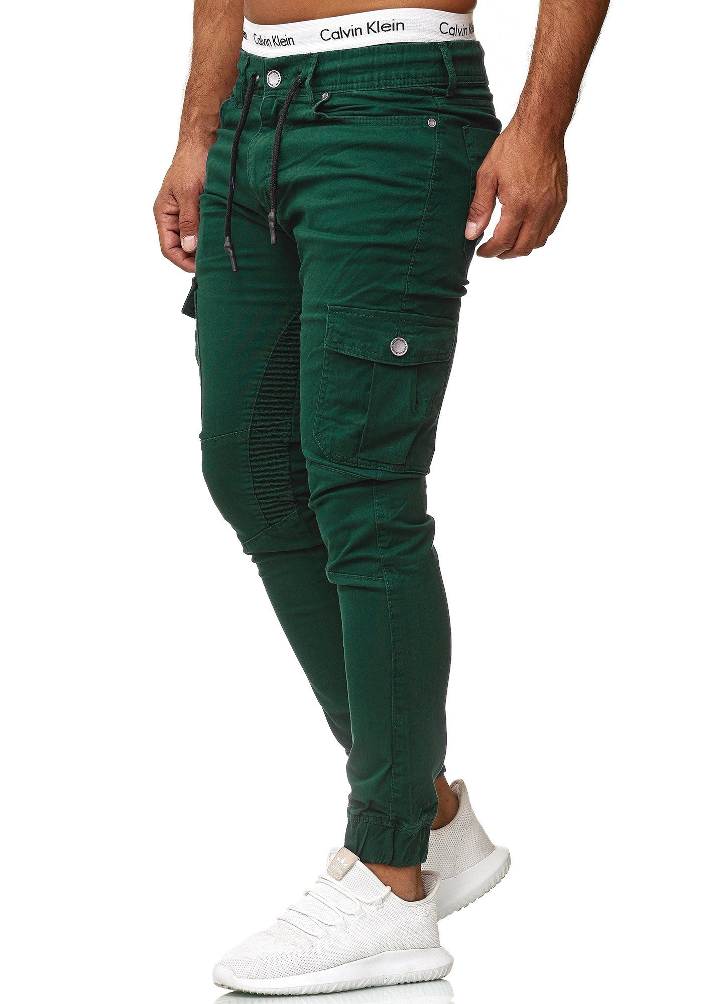 OneRedox Straight-Jeans 3207C (Chino Cargohose Streetwear, 1-tlg) Freizeit Business Casual Grün