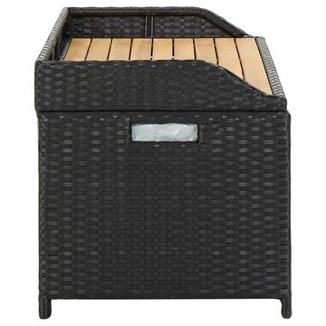 vidaXL Gartenbank Sitzbank mit Stauraum 120 cm Poly Rattan Schwarz (1-St)