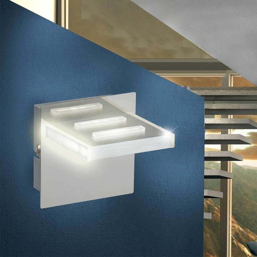 etc-shop LED Wandleuchte, LED-Leuchtmittel fest Chrom Zimmer Wand Warmweiß, 5 Leuchte LED Watt verbaut, Lampe Beleuchtung