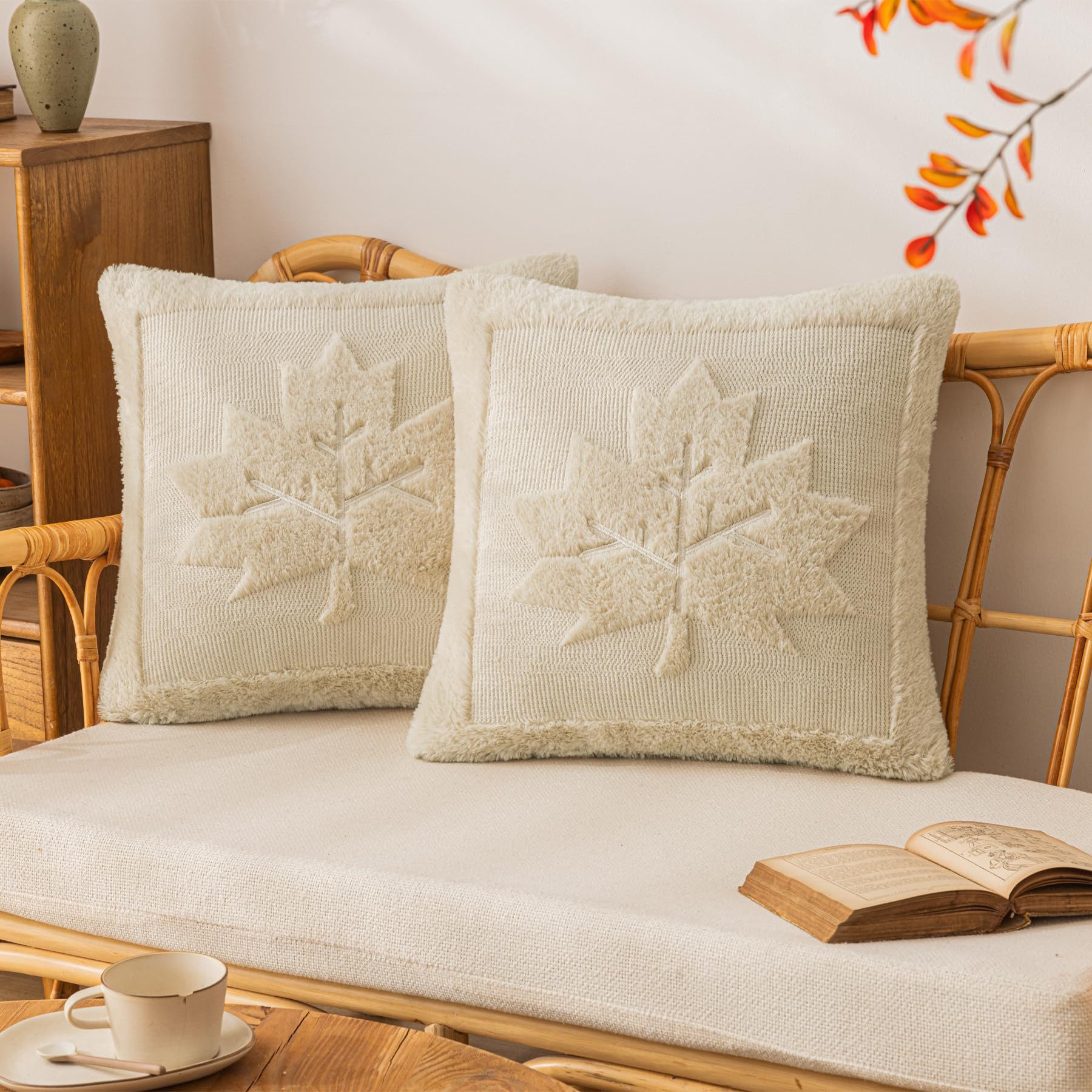 CLTYQ Kissenbezug Ahornblatt Herbst Kissenbezüge Halloween Kissenbezug, (2 günstig online kaufen