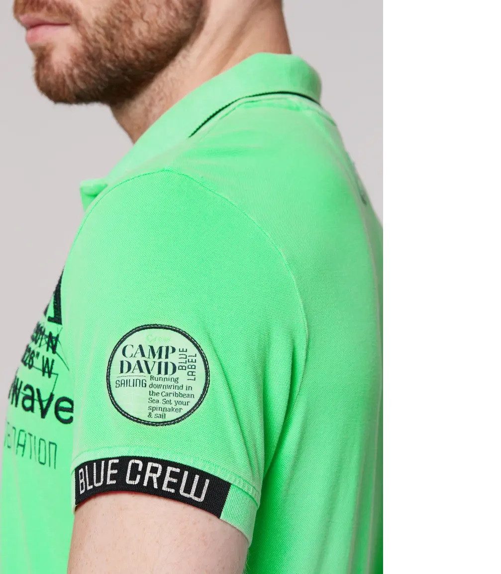CAMP DAVID Poloshirt Pikee-Polo mit Logo Artworks electric green