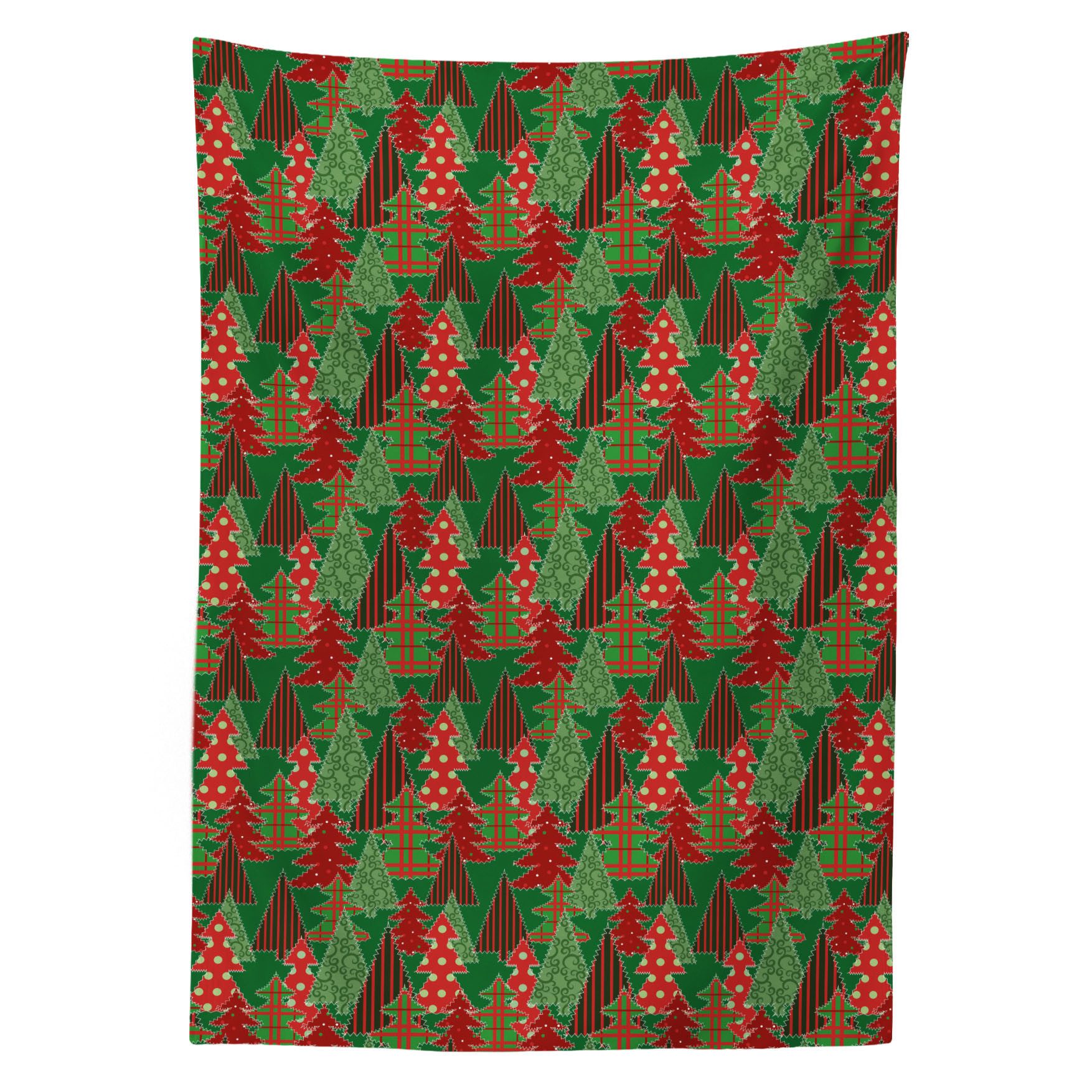 Abakuhaus Tischdecke Farbfest Waschbar Für den Außen Bereich geeignet Klare Farben, Weihnachten Baum Pines Swirl Dot