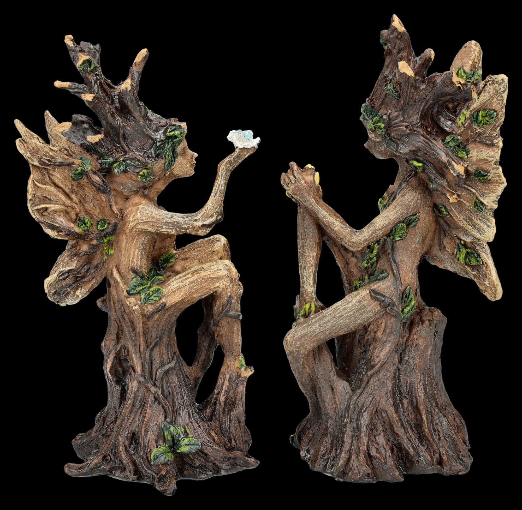 Figuren Shop GmbH Fantasy-Figur Waldfeen Figur 2er Set - Woodland Beauty - Fantasy Dekofigur Elfe Deko
