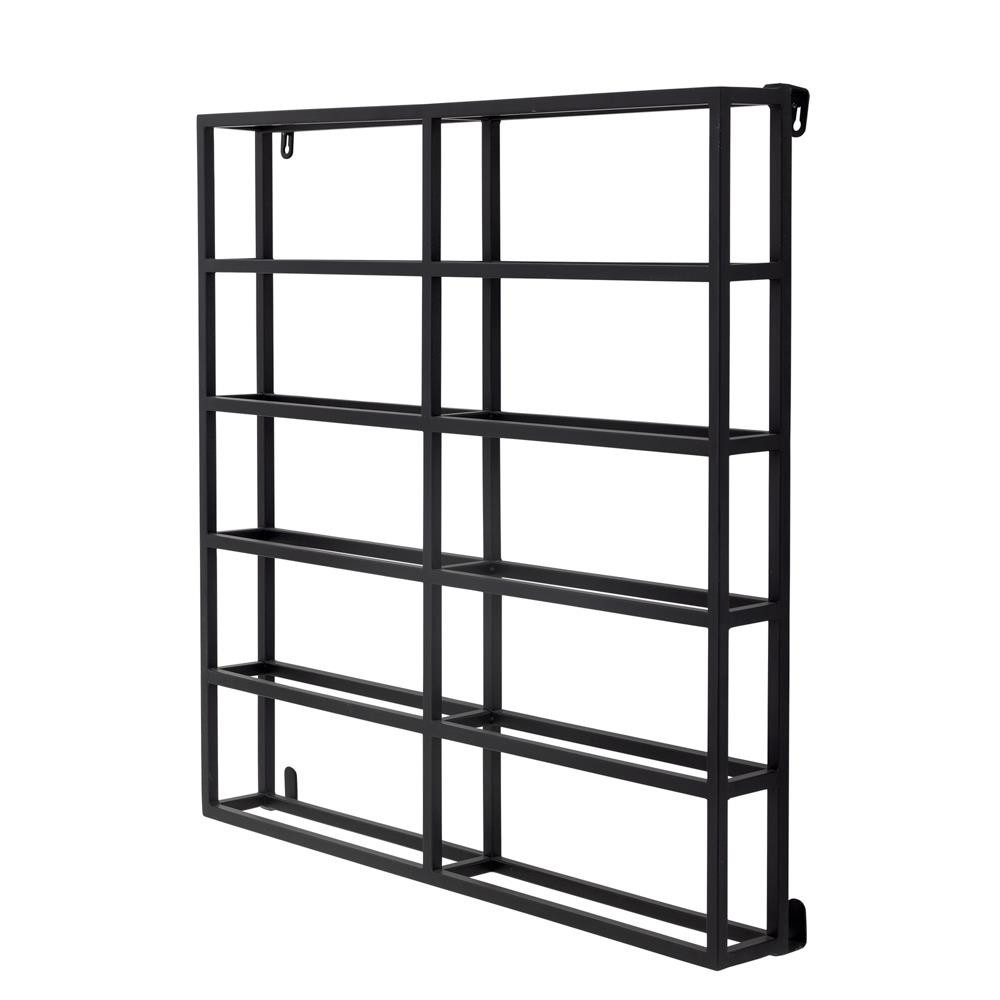 Bloomingville Weinregal Magne aus Metall in Schwarz, minimalistisches Wandregal für Wein, Flaschenhalter, Weinaufbewahrung, Wandablage, Metallregal, Modern