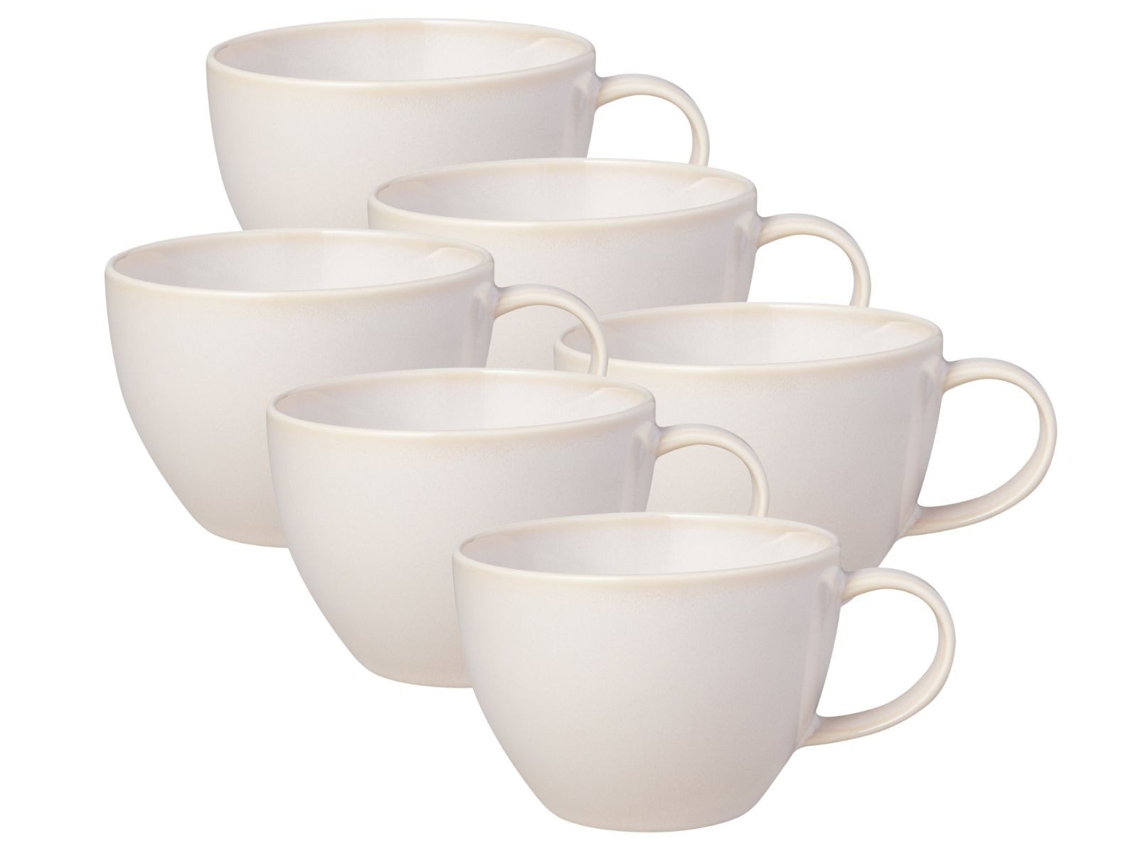 like. by Villeroy & Boch Geschirr-Set Crafted Cotton Kaffeeobertasse 0,25l Set6, Premium Porcelain