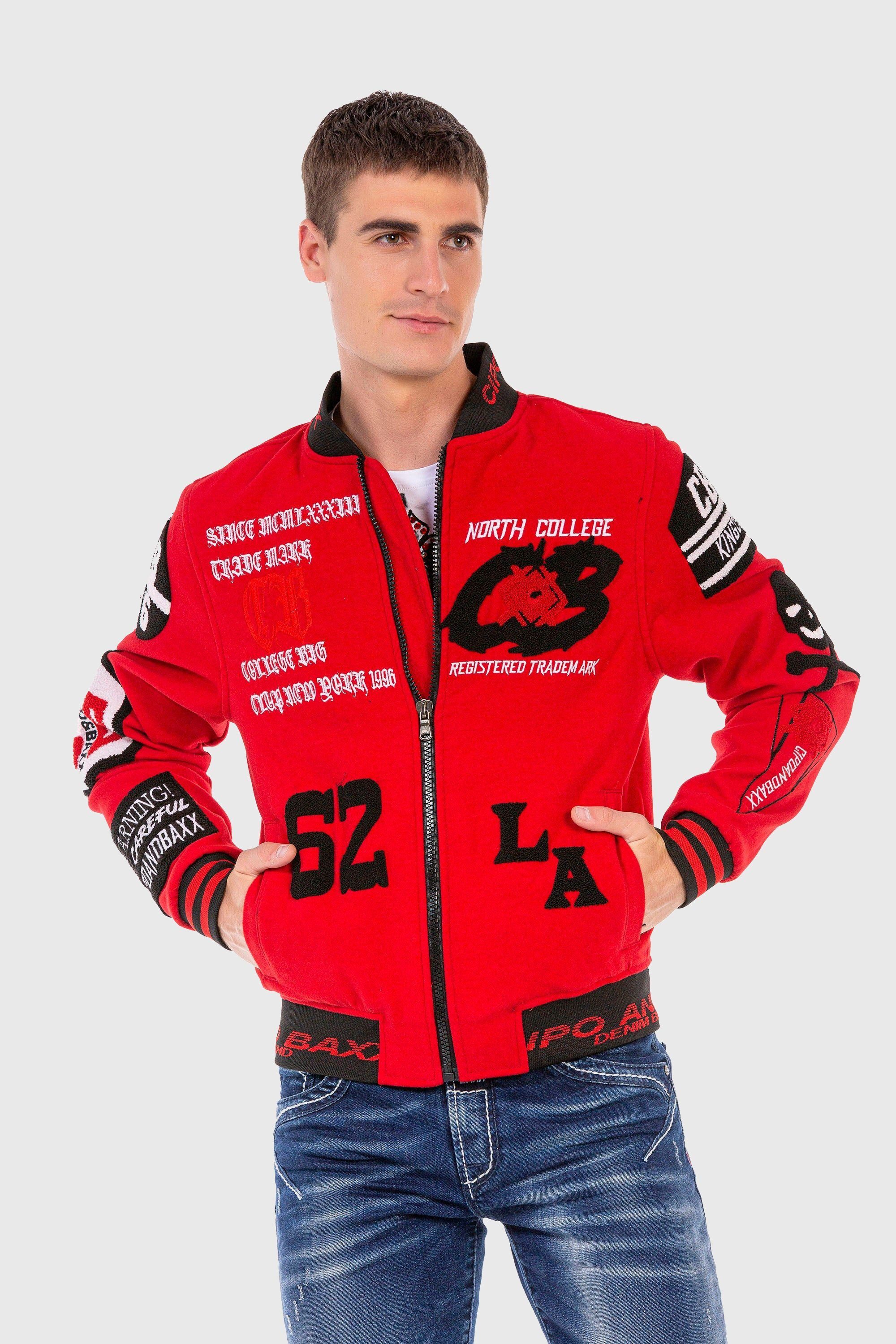 Cipo & Baxx Outdoorjacke Jacke mit coolen Stickereien