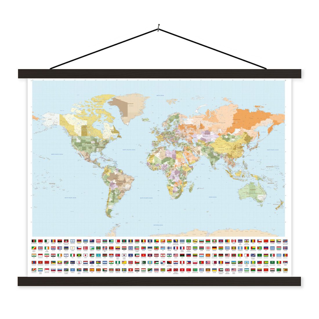 MuchoWow Poster Weltkarte - Flagge - günstig online kaufen