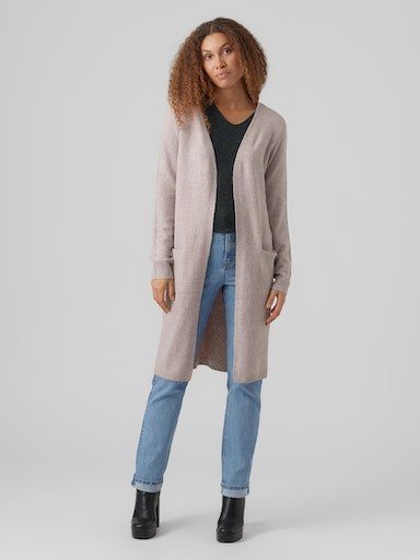 Vero Moda Strickjacke LONG OPEN LS melange woodrose CARDIGAN GA VMDOFFY NOOS