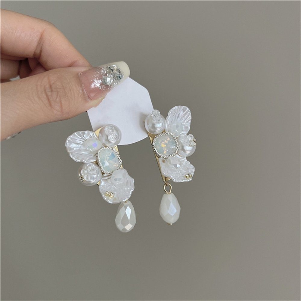 Ohrstecker Ohrringe Perle Rouemi Damen Blütenblatt Perlen-Ohrstecker, Paar Paar Vintage