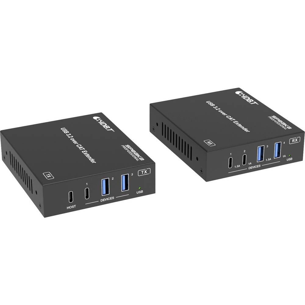 SpeaKa Professional Tender SP-USBE-820 7+1 Port KVM-Extender über PC steuerbar Schwarz