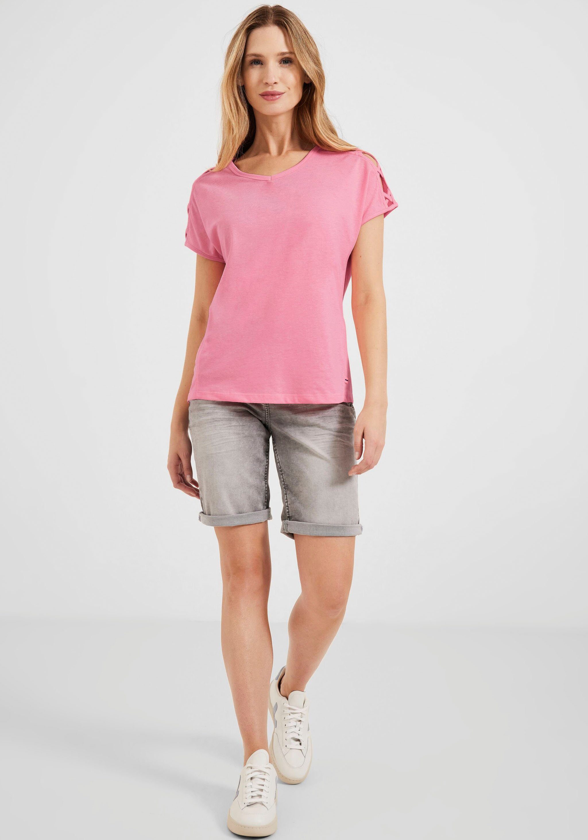 Cecil T-Shirt mit schönen Cut-Out-Details soft pink