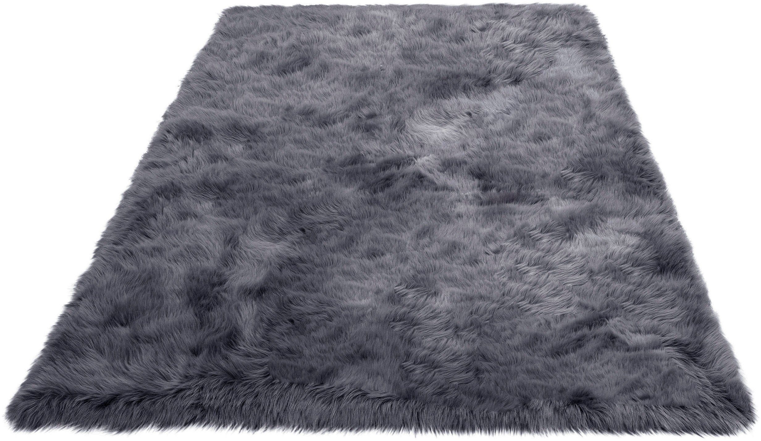 OTTO home Hochflor-Teppich Valeria, Fellteppich, kuschelig, flauschig, rechteckig, Höhe: 60 mm, Kunstfell, weiche Teppiche, Wohnzimmer, Schlafzimmer, Esszimmer