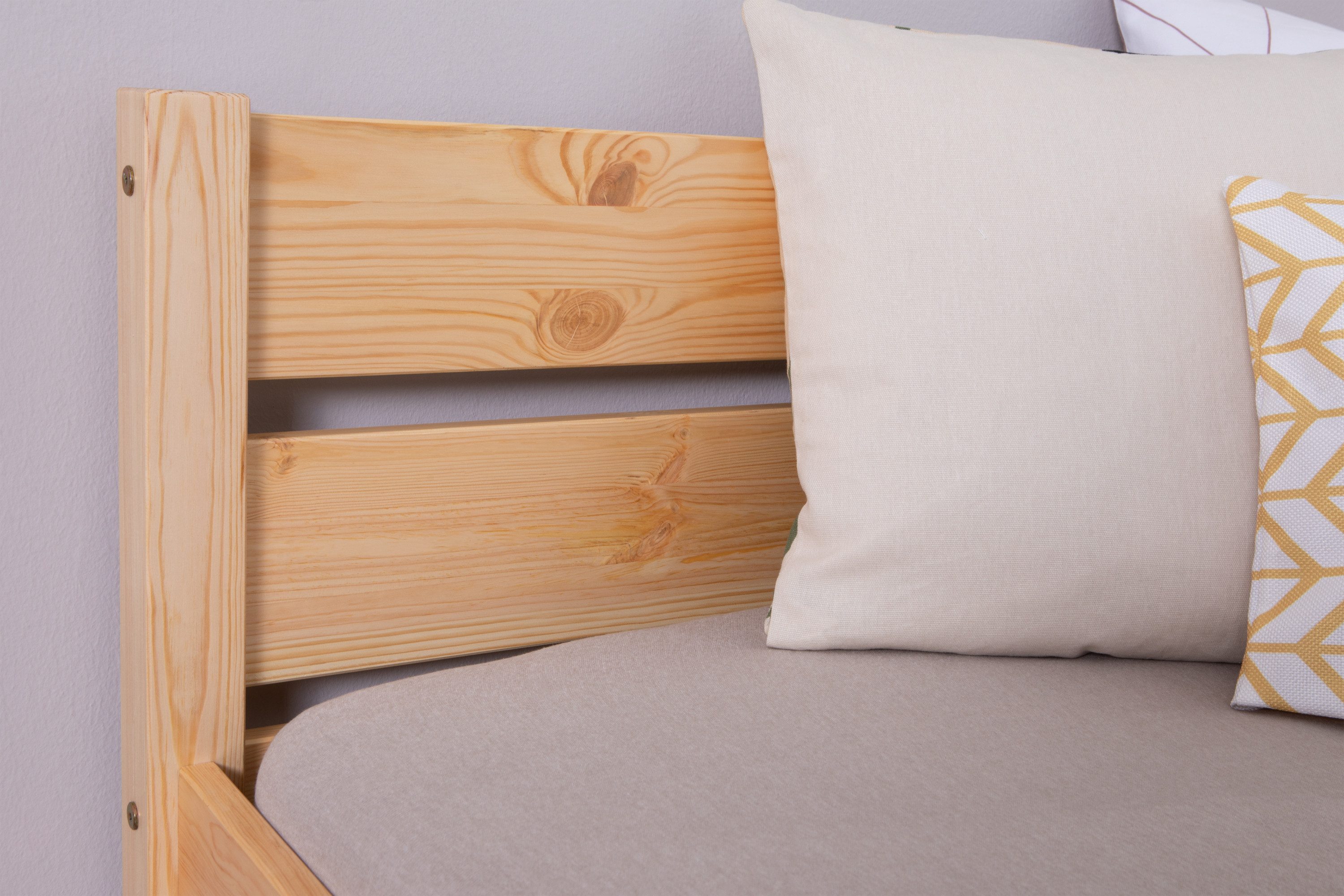 Ticaa Bettgestell Massivholz Einzelbett "Bora" Kiefer Natur