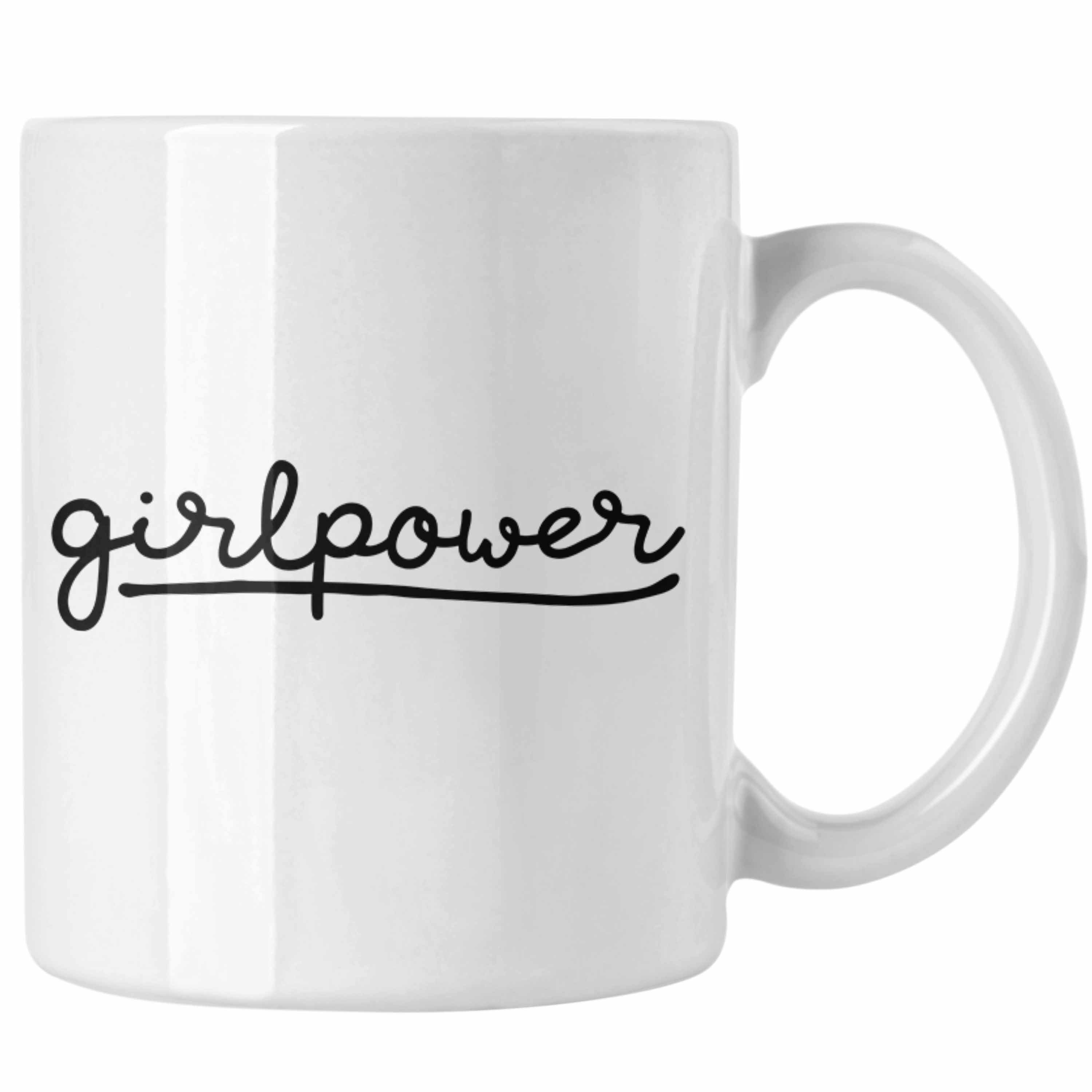 Trendation Tasse Trendation - Girlpower Tasse für Frauen Mädchen Geschenk Kaffeetasse Weiss