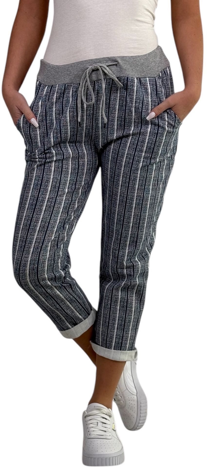 Mississhop Chinohose Damen Hose Blumen Jogginghose günstig online kaufen