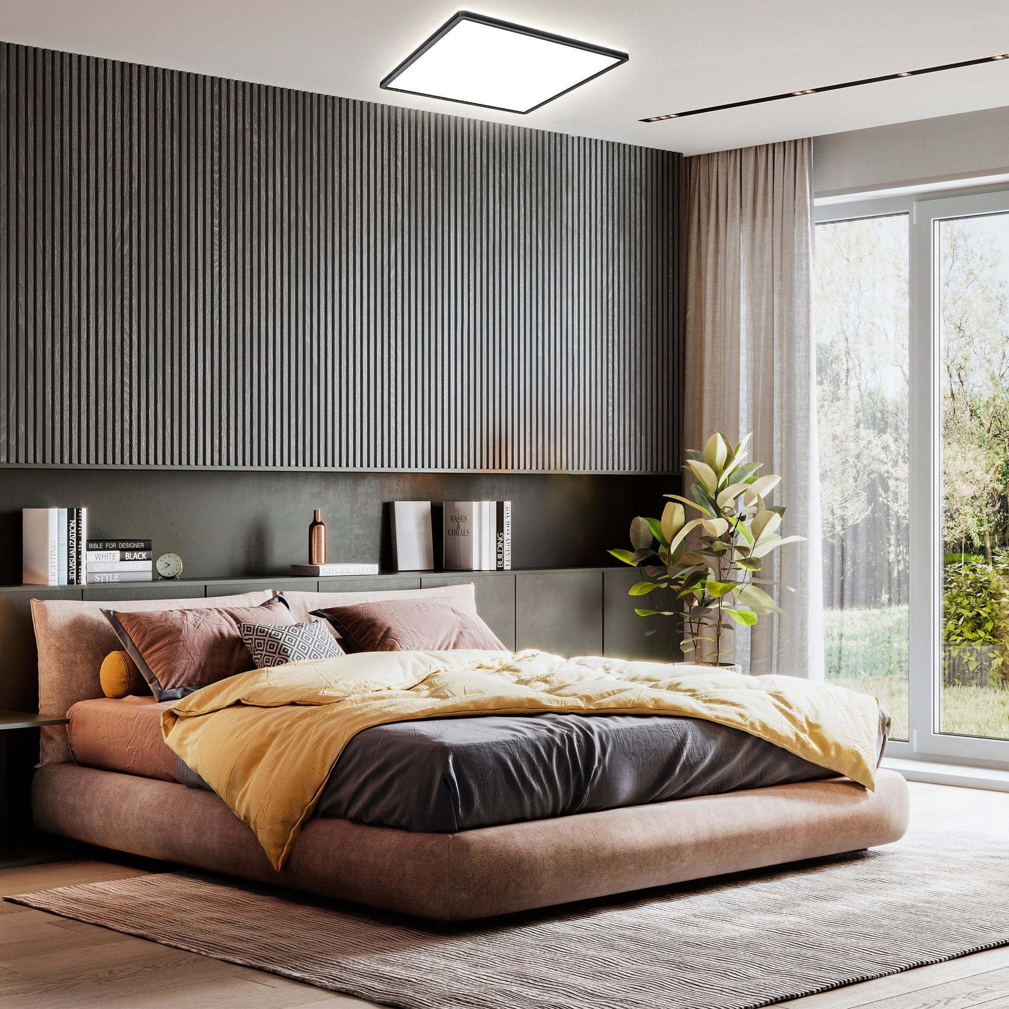 B.K.Licht LED Deckenleuchte BK_PL1552 RGBW Deckenlampe, LED Panel, mit Farbwechsel, Dimmbar, RGB, LED fest integriert, Neutralweiß, Ultraflach, mit Backlight, m – Bild 5 von 5
