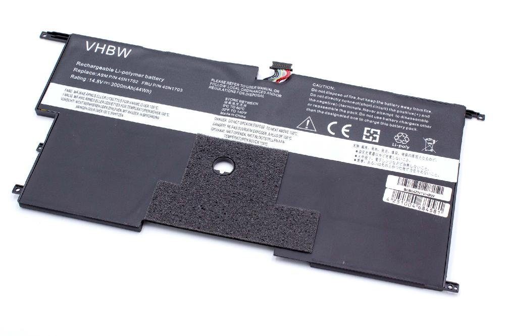 vhbw Ersatz für Lenovo SB10F46441, SB10F46440 für Laptop-Akku Li-Polymer 3000 mAh (14,8 V)