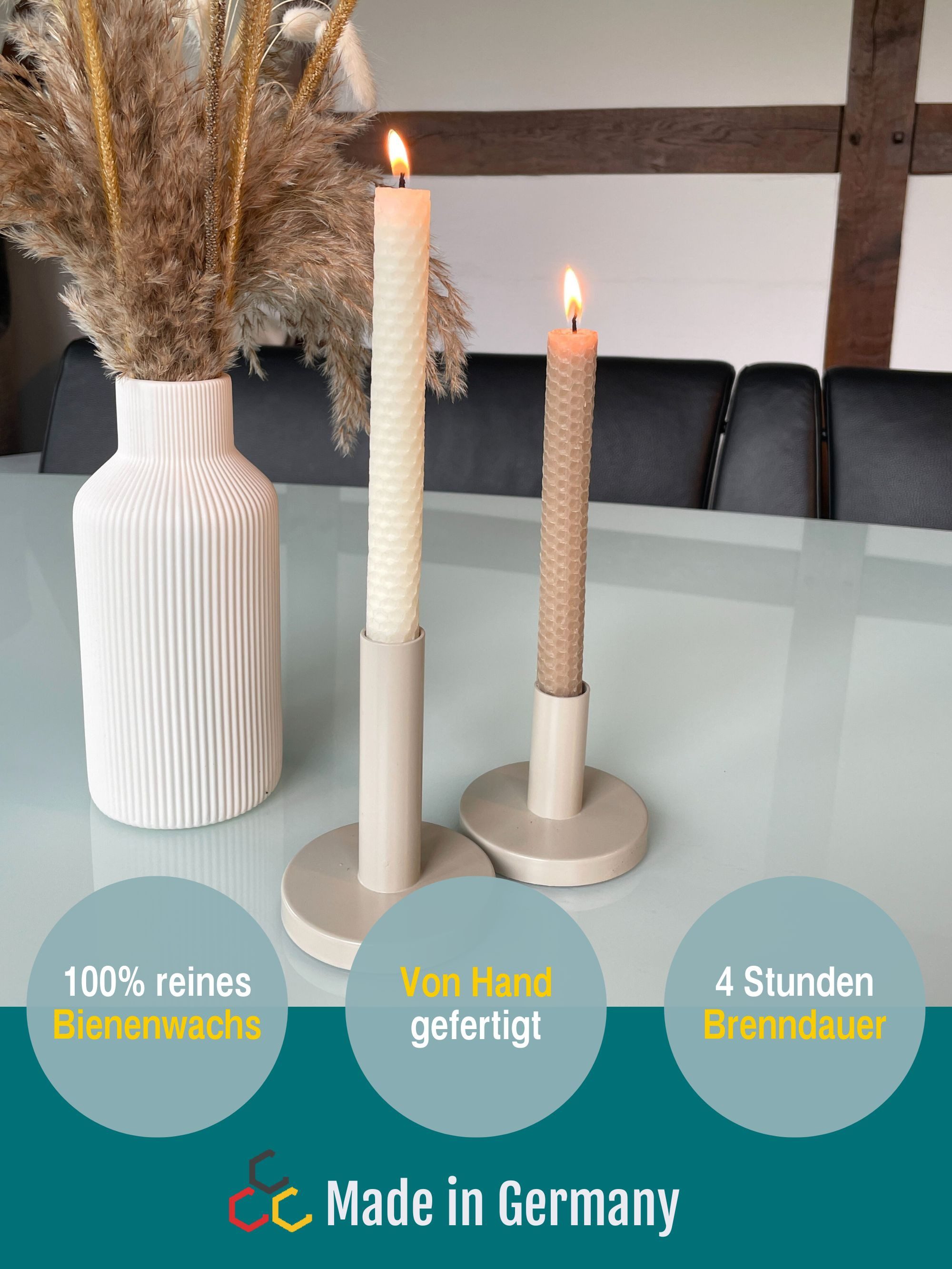 Wachsmann Bienenprodukte Bienenwachskerze handgerollt, 100 % günstig online kaufen