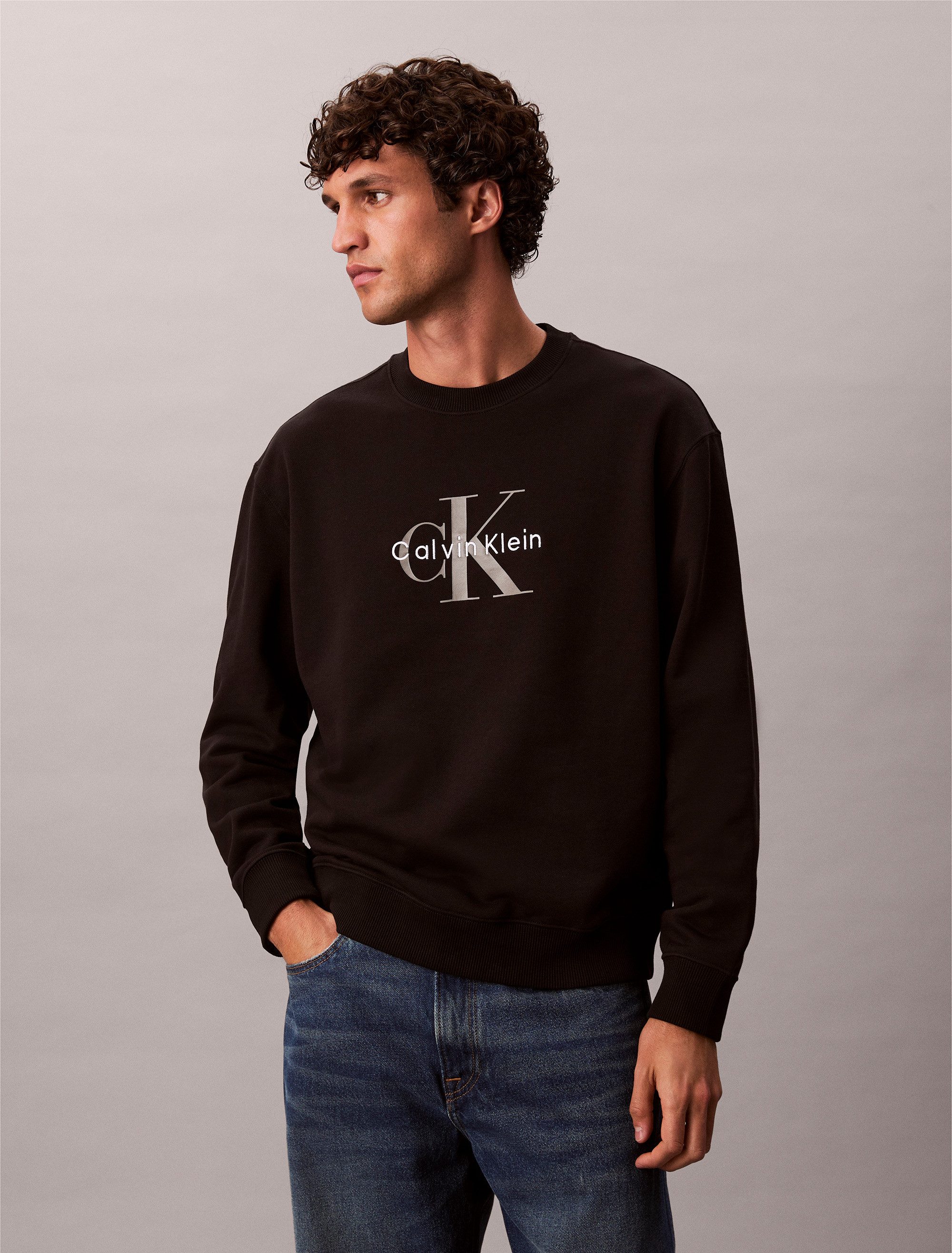 Calvin Klein Jeans Sweatshirt LS EU 350TERRY MONOLOGO CN SWTSH Rundhalsauss günstig online kaufen