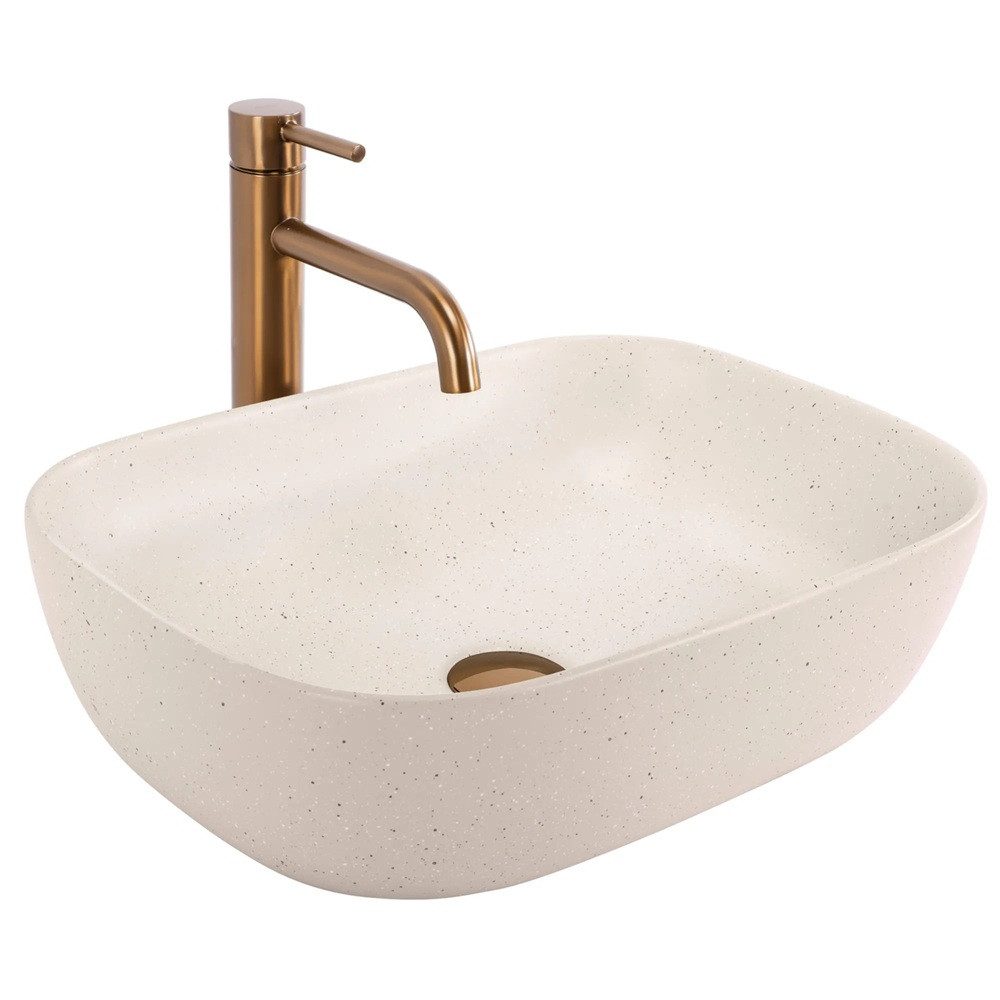 wohnwerk.idee Aufsatzwaschbecken Waschtisch Keramik Waschbecken Marmoroptik günstig online kaufen
