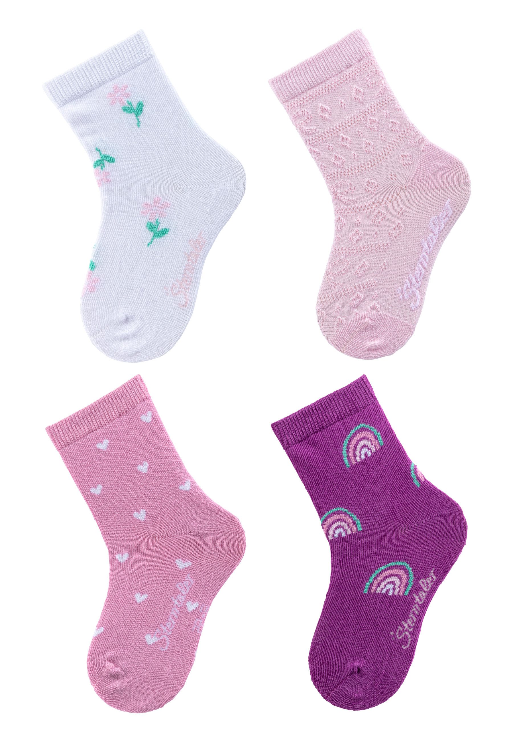 Feinsöckchen Socken 4er-Pack Blumen