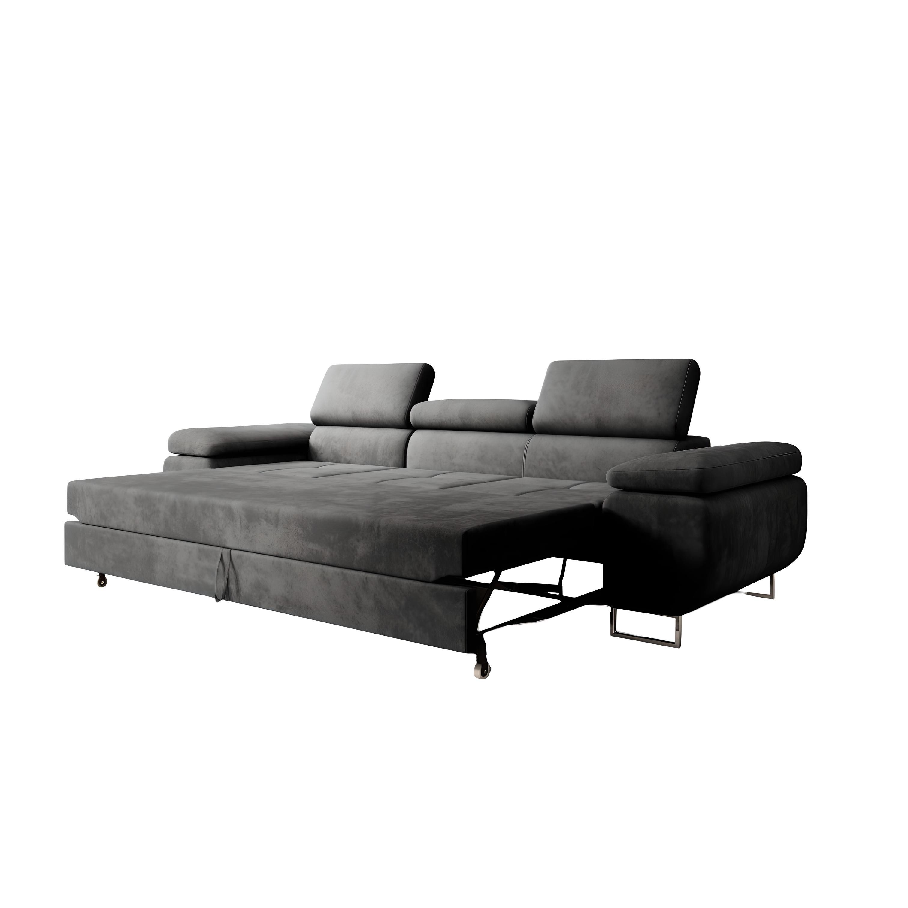 M-Punkt24 Big-Sofa Miami, mit verstellbaren Kopfstützen, Anthrazit, Grau, m günstig online kaufen