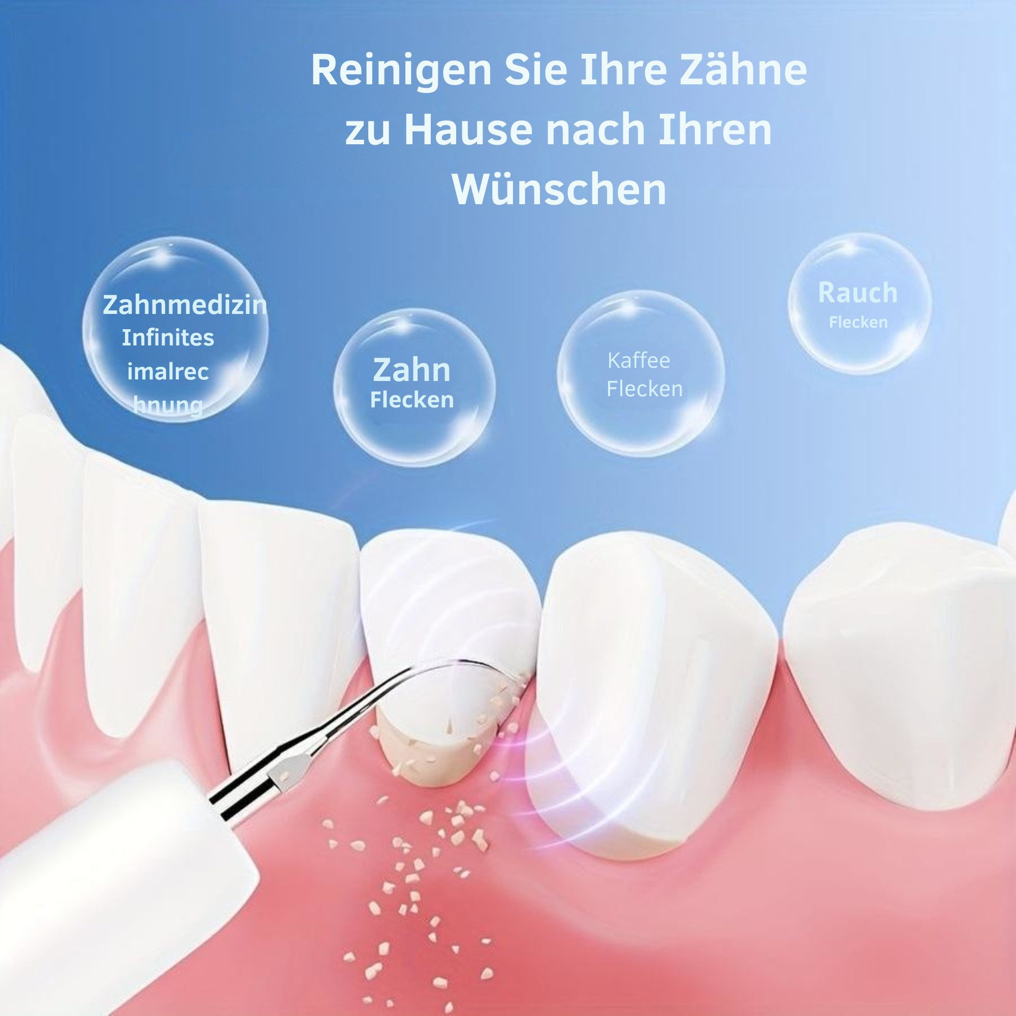 Vivitar Elektrische Zahnbürste Zahnbelag- und Zahnsteinentferner, Zahnsteinentfernung, Aufsteckbürsten: 3 St., wasserdicht nach IPX6, für Erwachsene und Kinder  – Bild 3 von 5