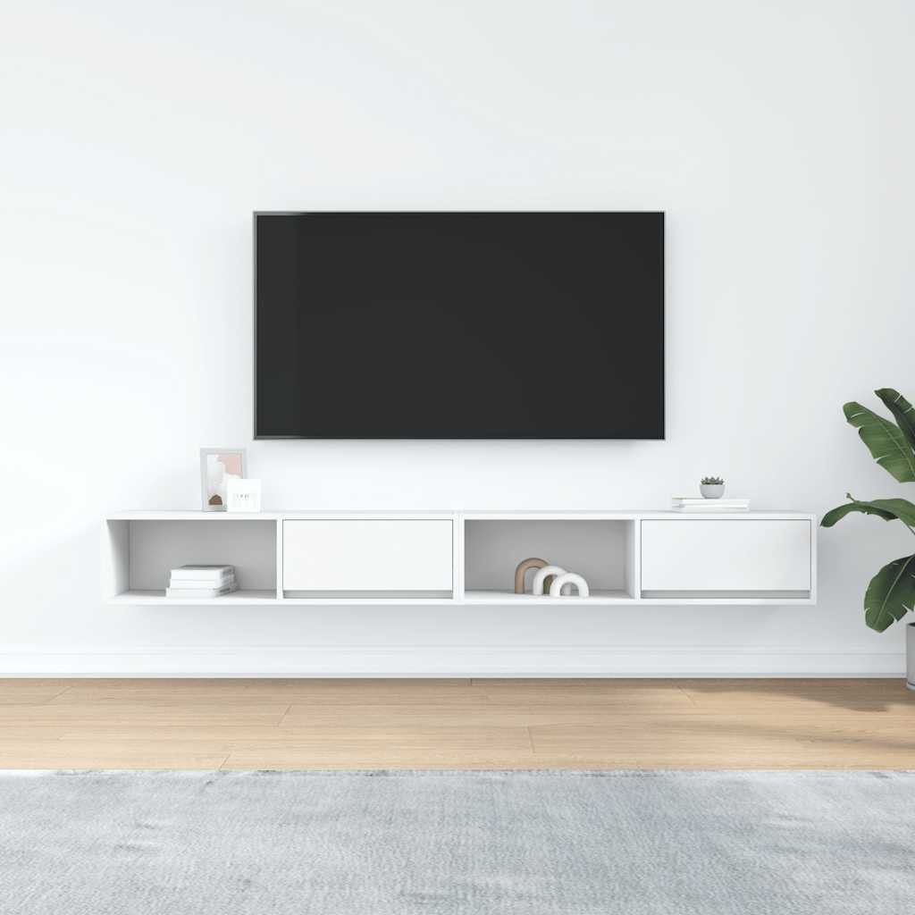 vidaXL TV-Schrank TV-Schränke 2 Stk. Weiß 100x31x25,5 cm Holzwerkstoff (2-St)