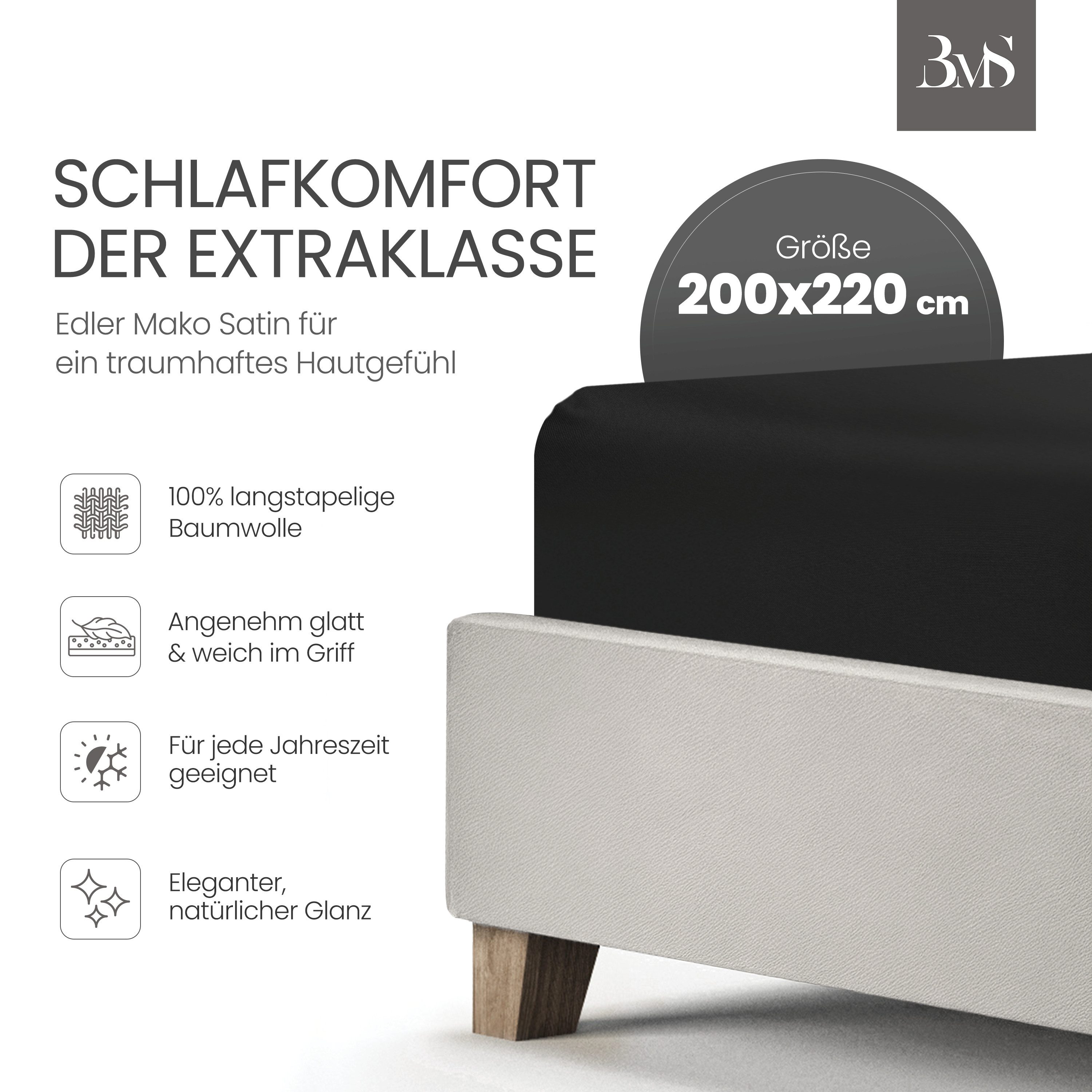 BETTWAESCHE-MIT-STIL Spannbettlaken Mako Satin Spannbettlaken, Matratzenhöh günstig online kaufen