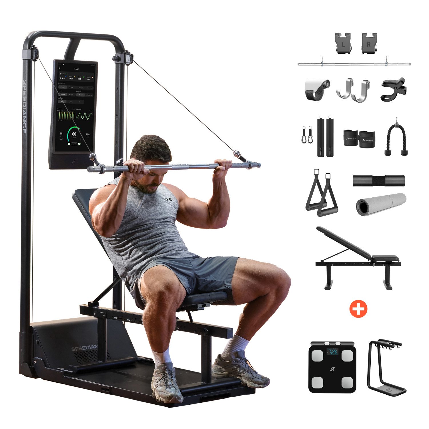 SPEEDIANCE Kraftstation Gym Monster 2, verbessertes KI-gesteuertes All-in-One Home Gym, Ganzkörper-Krafttraining Fitnessgeräte
