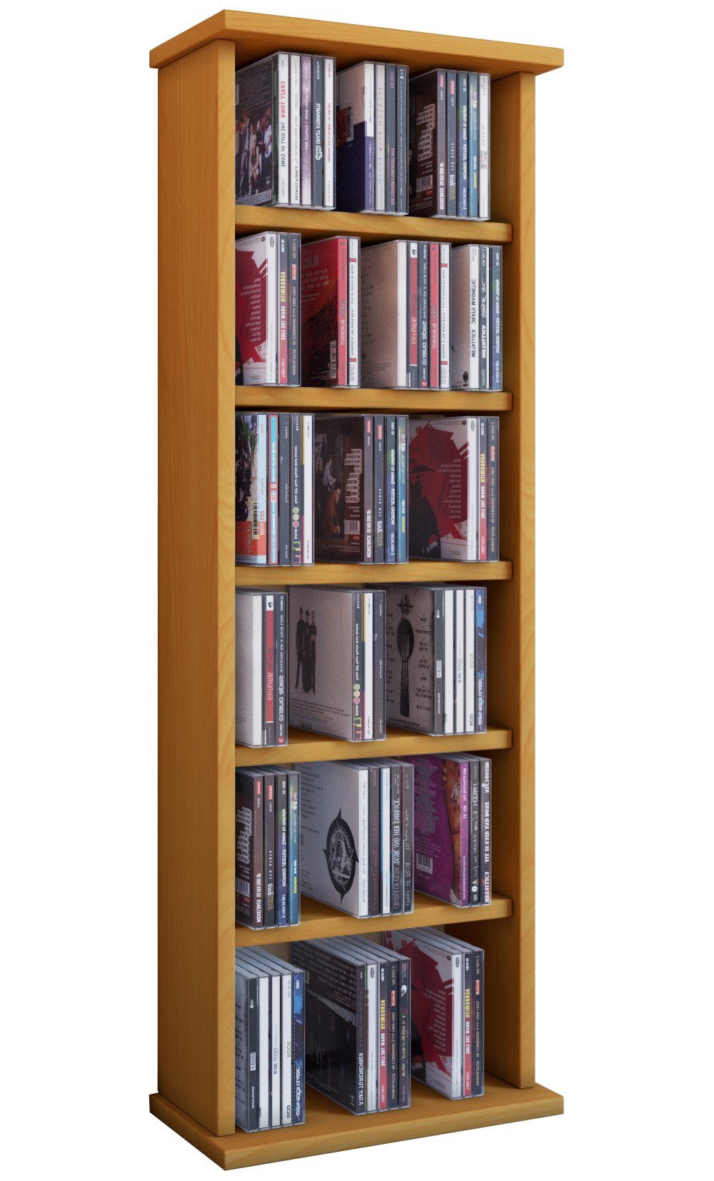 Holz DVD Stand VCM Regal 1-tlg. CD-Regal CD Vostan, Buche Schrank Ständer