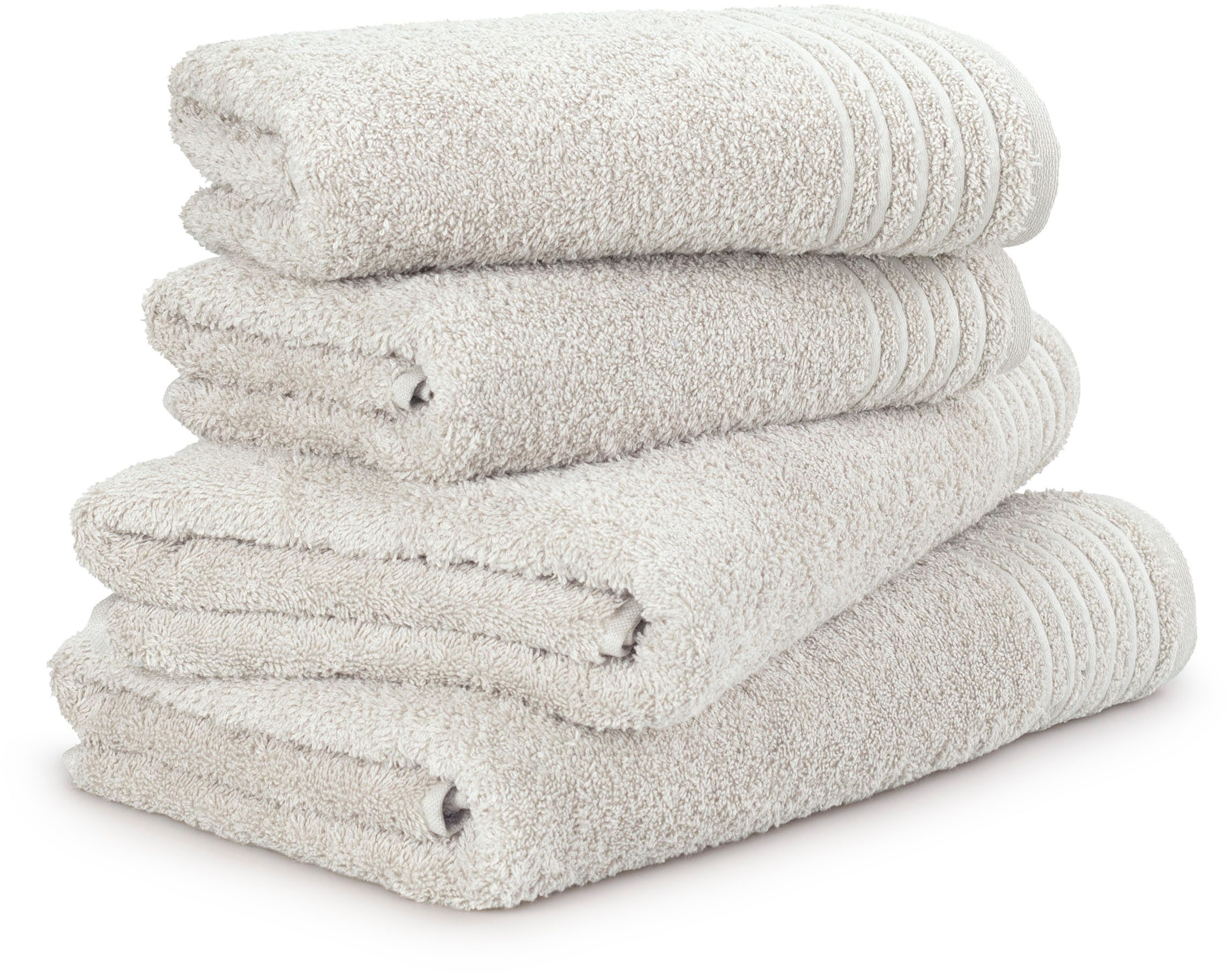 Möve Handtuch Set New Classic, Walkfrottier (4-St), 2x Hand- und 2x Duschtücher, 100% bester Baumwolle (480 g/m)
