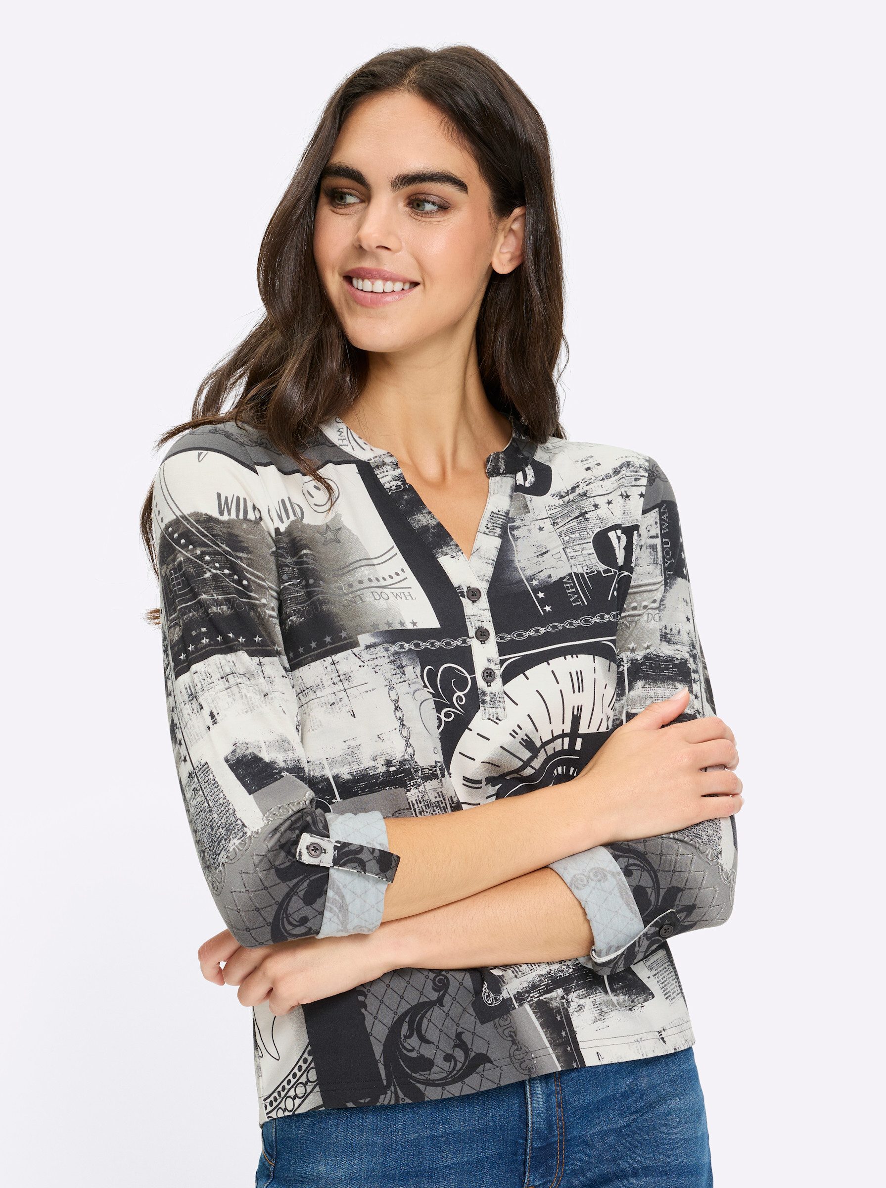 heine T-Shirt Shirtbluse Langarm günstig online kaufen