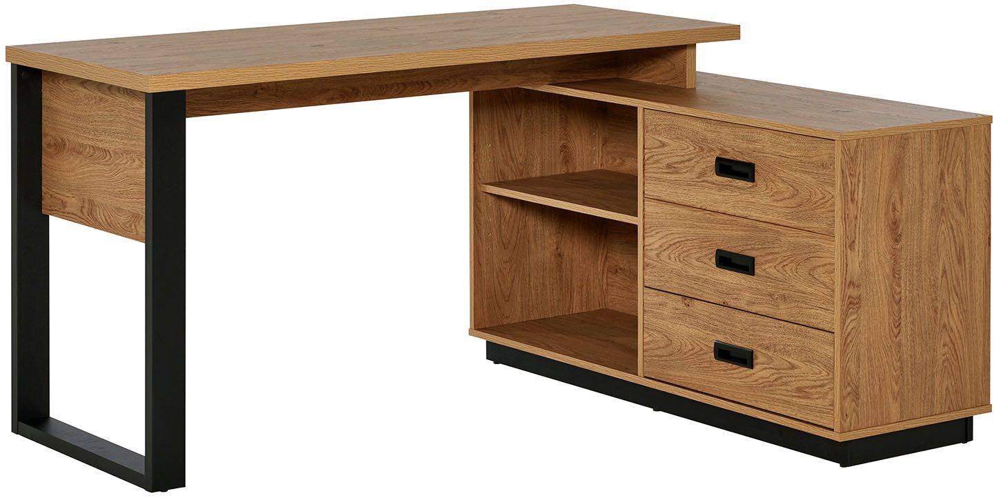 Jahnke Eckschreibtisch RIVA C 150 E (1-St), wechselseitig montierbar, Stauraum & Kabeldurchführung, Breite 150 cm
