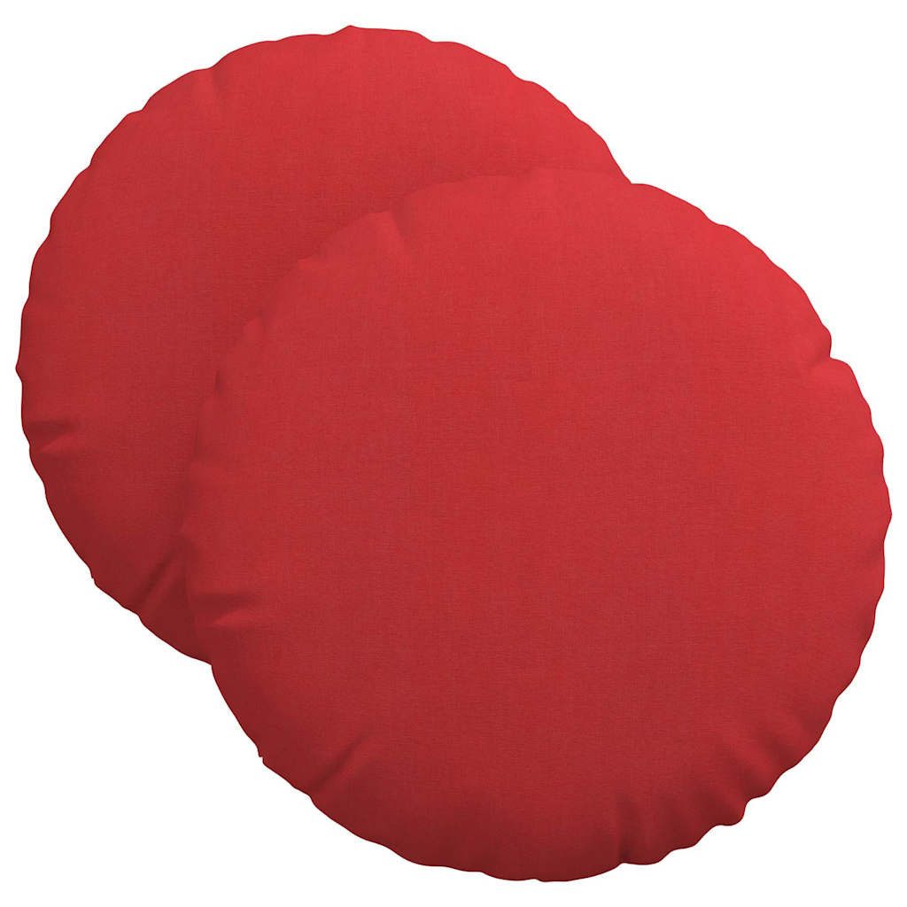 vidaXL Sitzauflage Sitzkissen 2 stk. Stoff Rot Ø40 x 13 cm, (2 St)