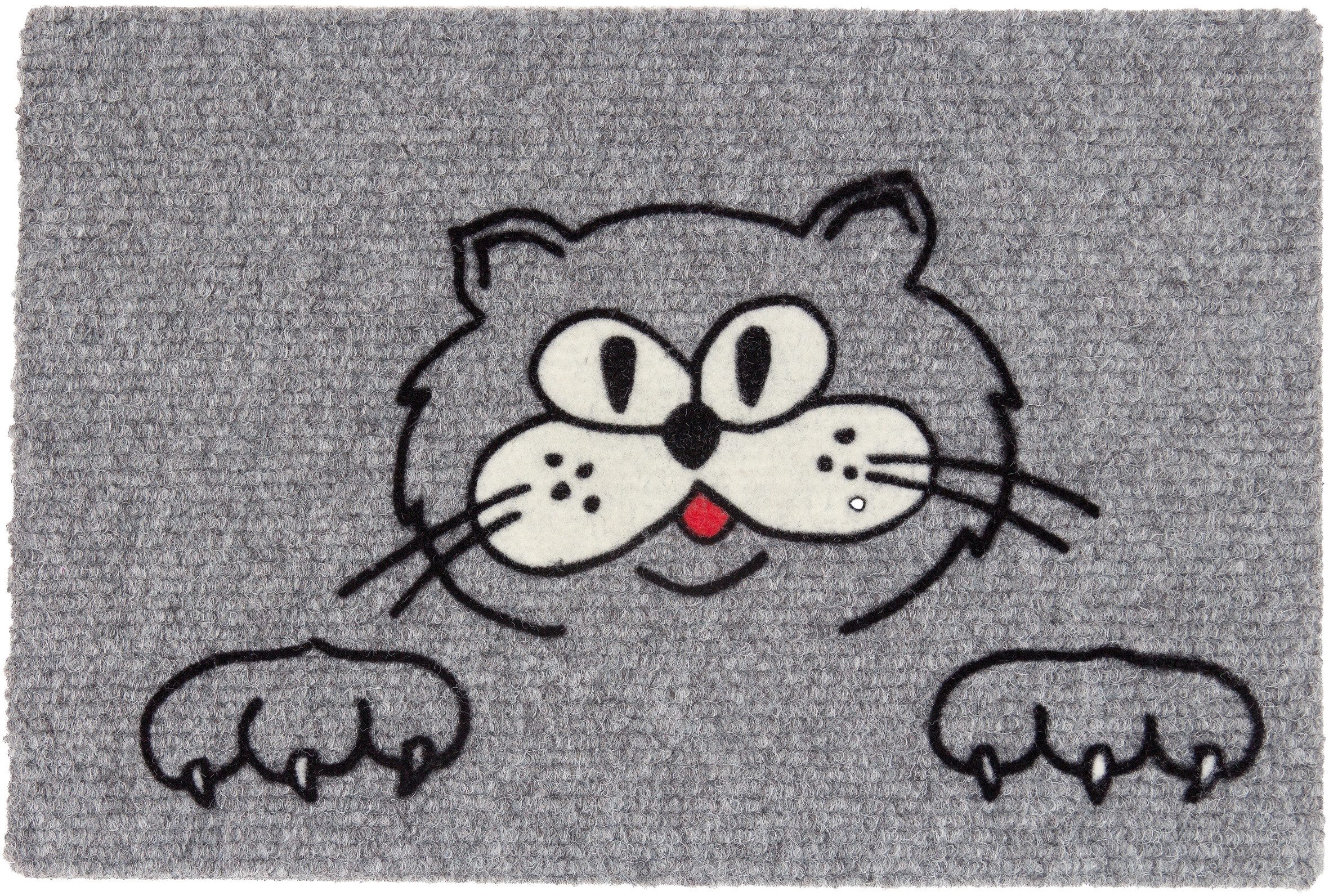 Betz Fußmatte Fußmatte Fußabstreifer Katze mit 2 Pfoten Размер 40x60cm Farbe grau, rechteckig