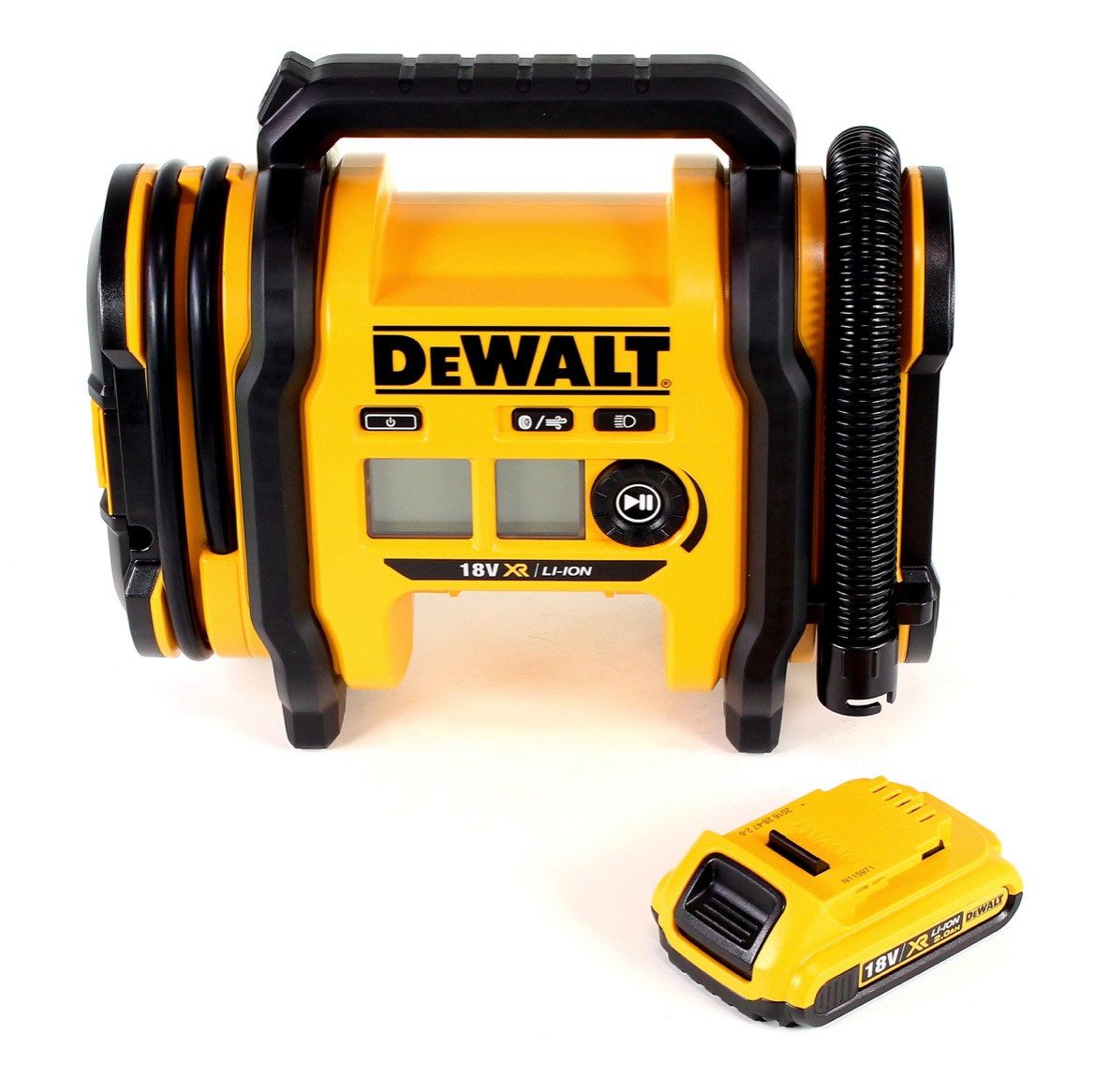 DeWalt Akku-Handkompressor DCC 018 N Akku Luftkompressor 18V 11bar KFZ + 1x Akku 2,0Ah