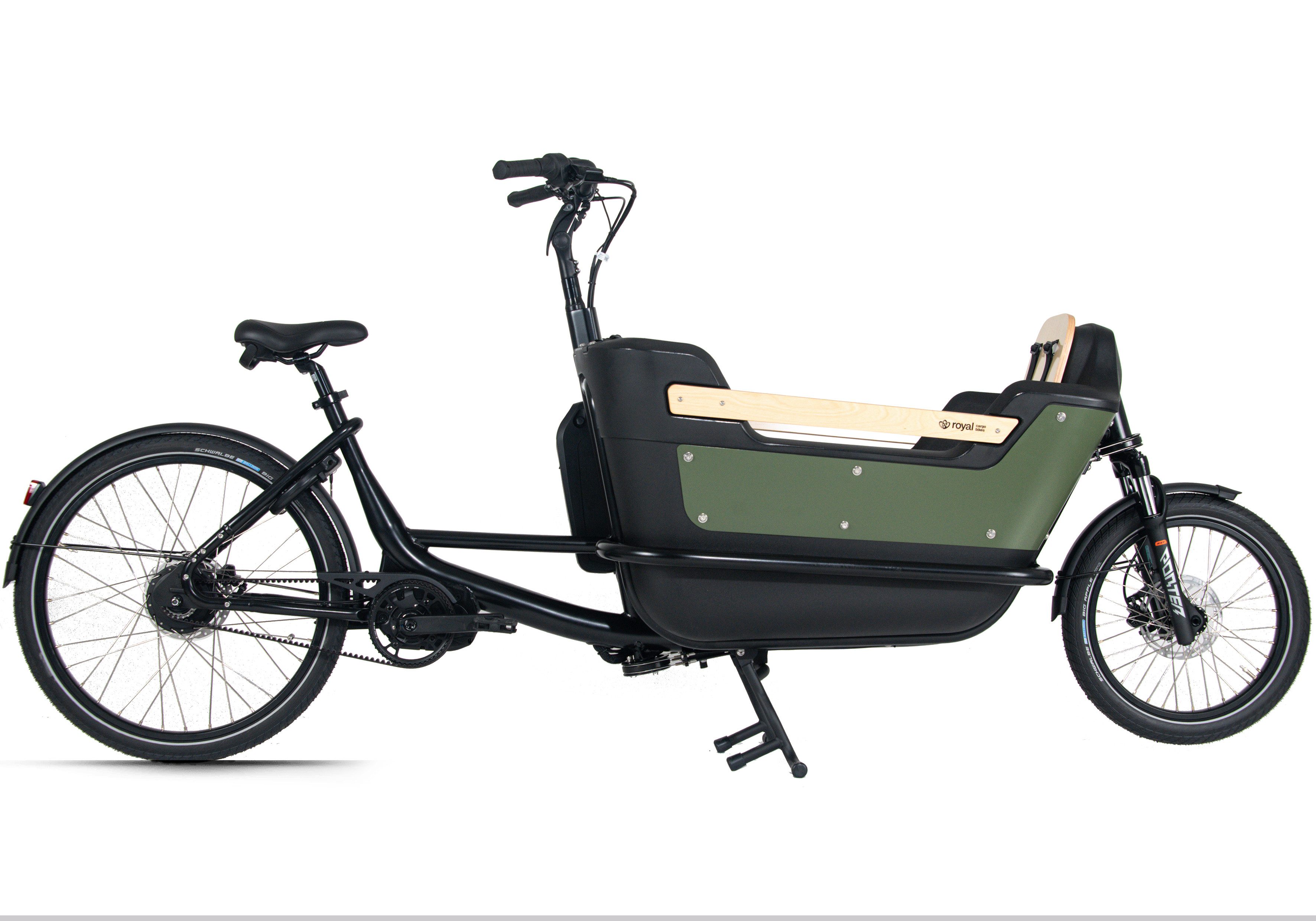 Royal Cargo Bikes E-Bike Lastenrad Cargo 2W Premium Plus Long 17,5Ah / 630 Wh 20 / 26 Zoll grün, 0 Gang ENVIOLO NuVinci Schaltwerk, Nabenschaltung, Mittelmotor, 630 Wh