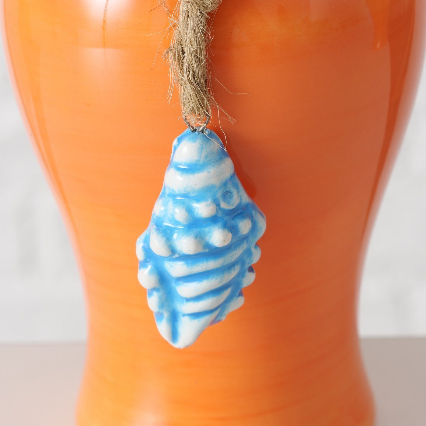 BOLTZE GRUPPE GmbH Dekovase Sohaya 2er-Set Vase, maritim mit Muschel-deko, 12cm hoch (2 St)