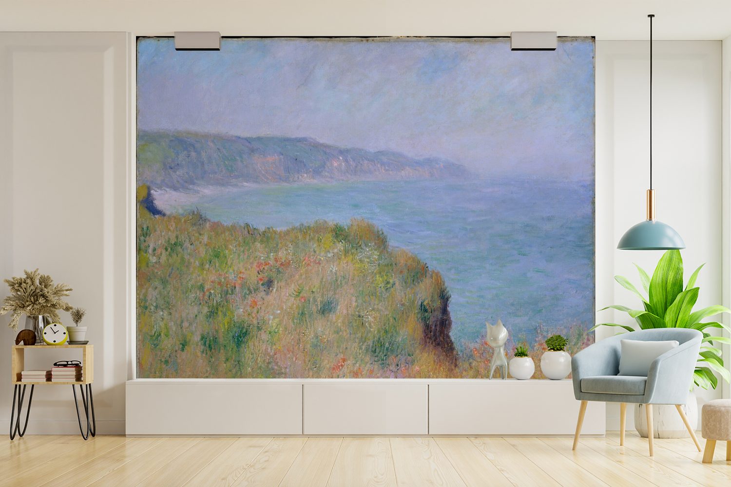 MuchoWow Fototapete Klippe bei Pourville Matt, Vinyl St), von Gemälde bedruckt, Claude Kinderzimmer, - Tapete Wallpaper Wohnzimmer, (6 Schlafzimmer, für Monet
