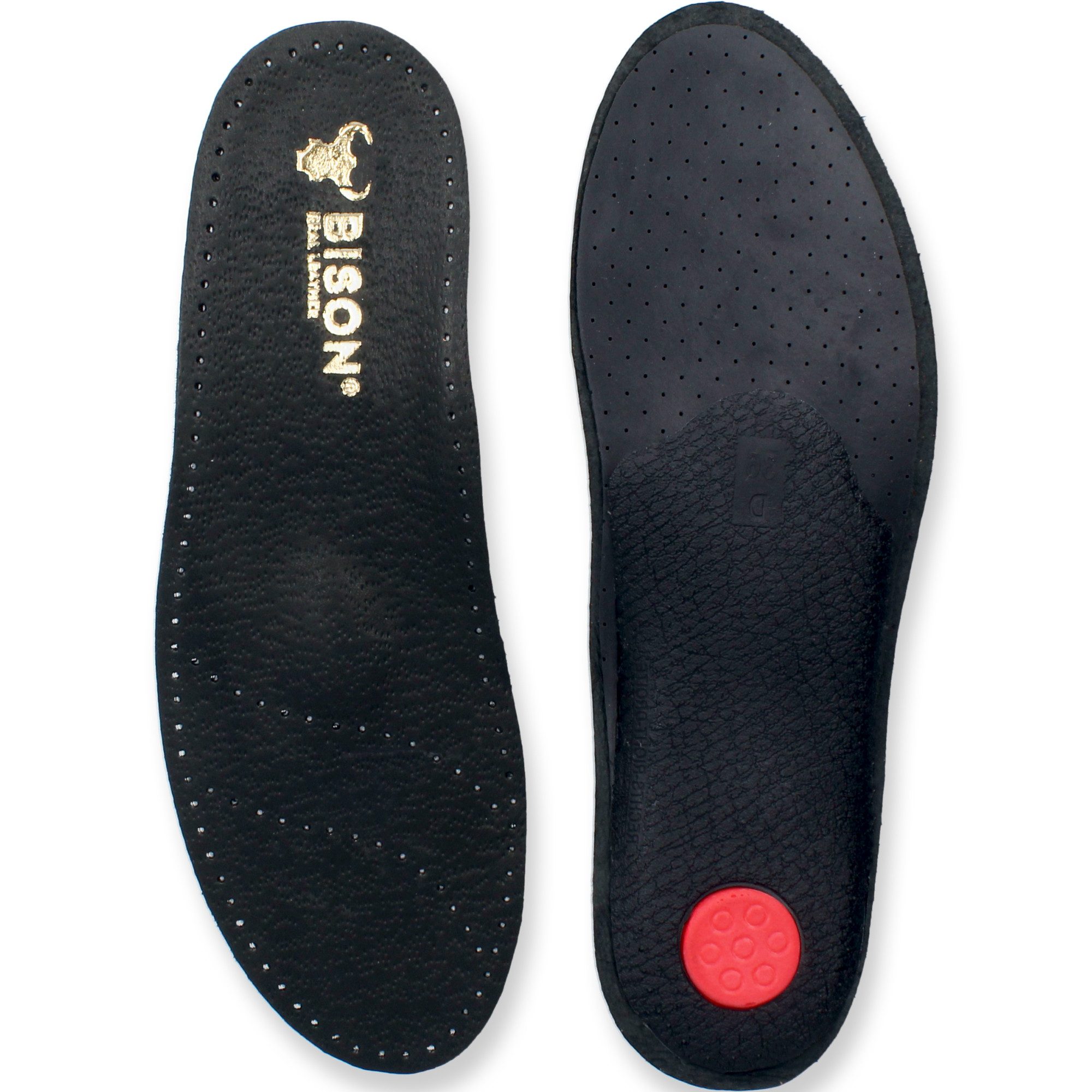 BISON Real Leather Стельки BISON Стельки aus Leder in Schwarz (Set, 1-tlg., 1 Paar, 3 Paar, 6 Paar), mit entlastendem Mittelfuß-Stützelement