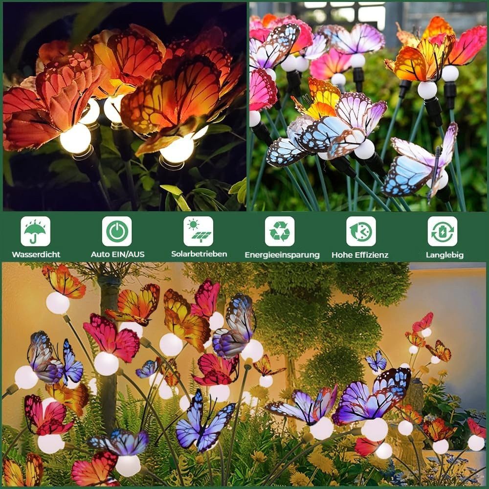 BlingBin LED Solarleuchte Schmetterling Glühwürmchen Solargartenlichter, günstig online kaufen