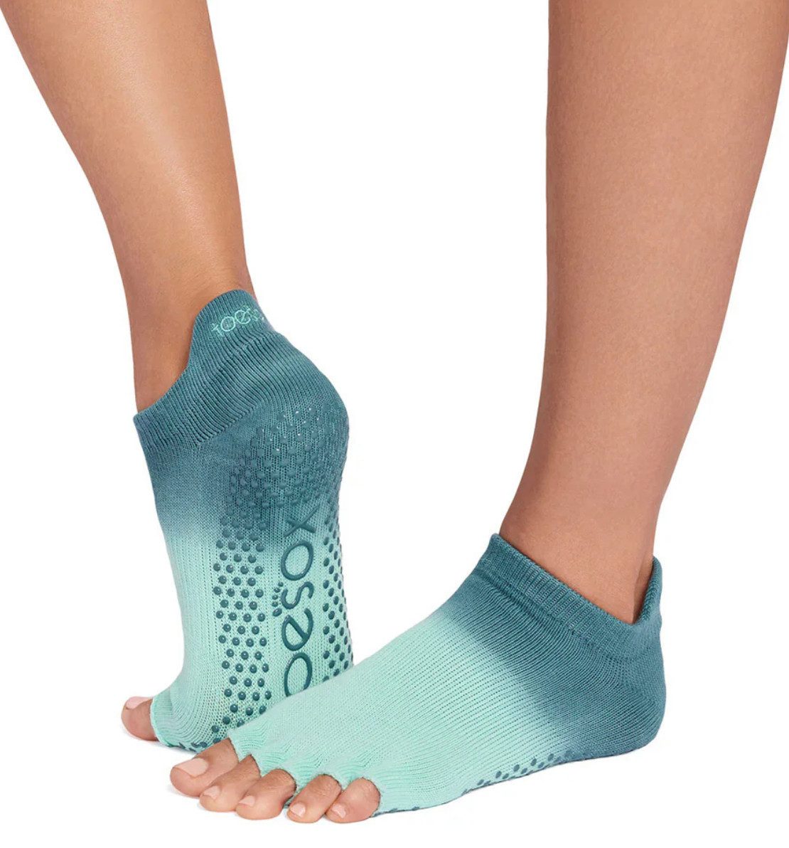ToeSox Sportsocken Toesox half toe LOWRISE Logo auf der Ferse und in der Gummierung der Sohle