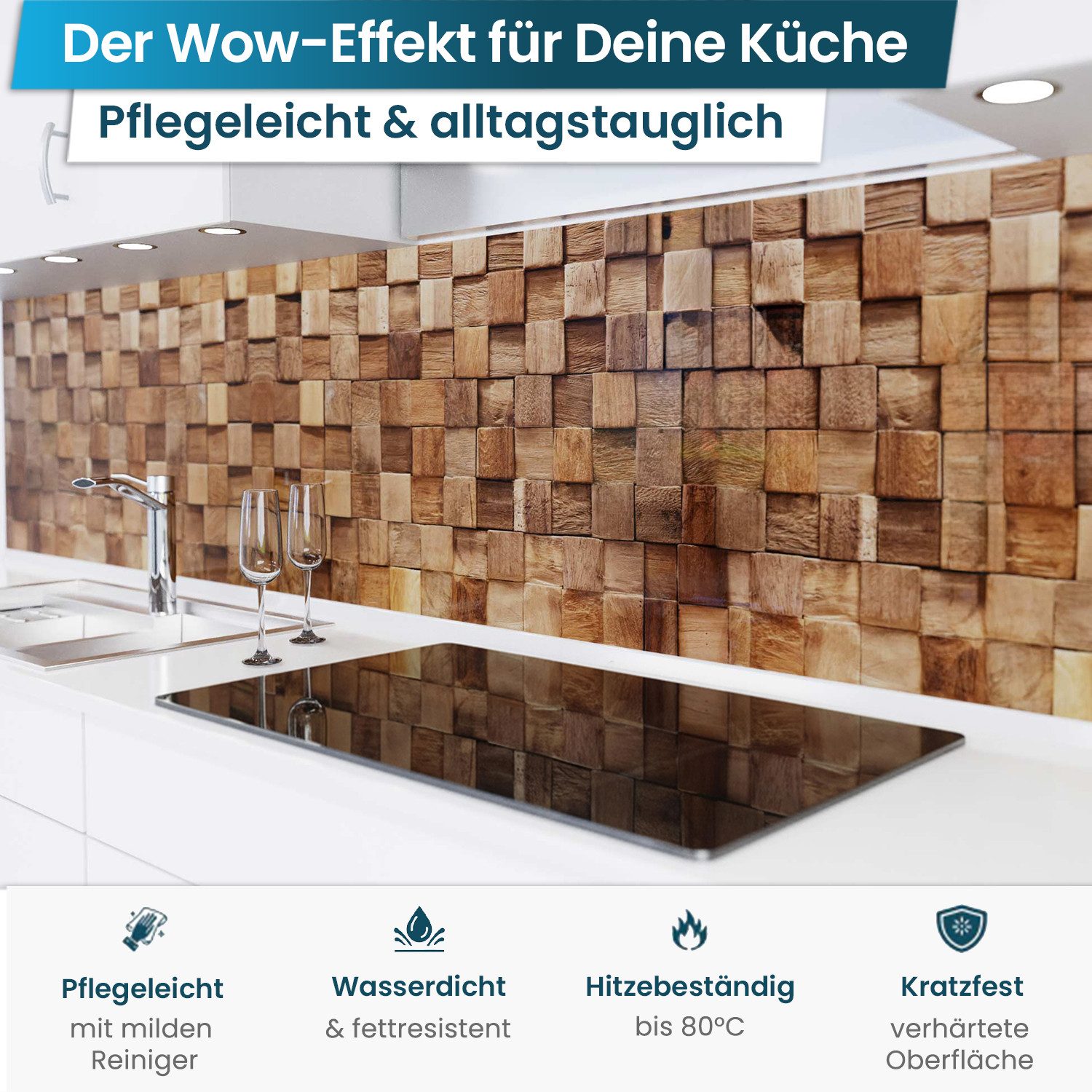 danario Küchenrückwand Folie selbstklebend - Matt - Spritzschutz Küche - ve günstig online kaufen
